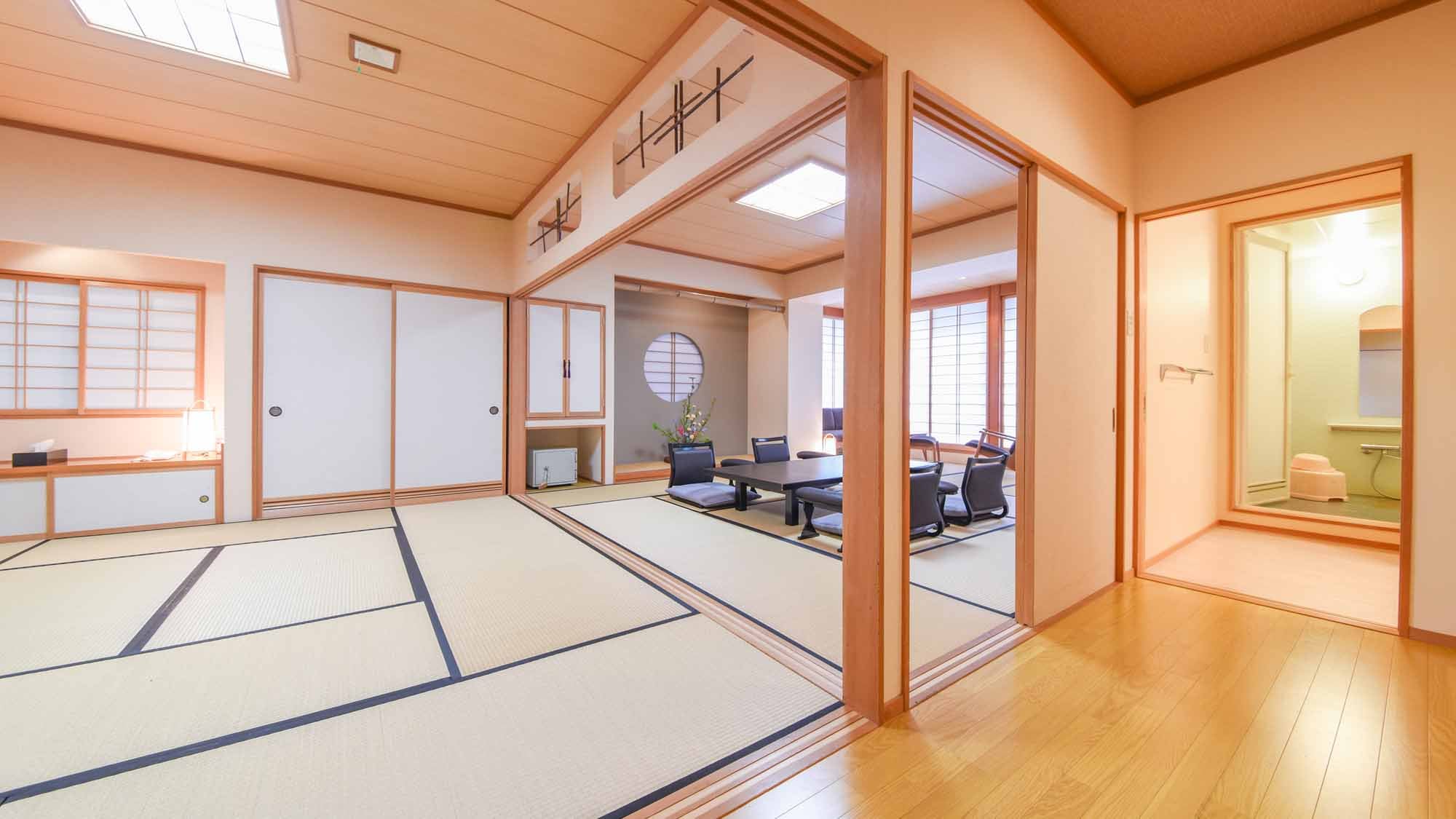 *[Guest room/Japanese-style room 13 tatami mats + 8 tatami mats (Room 101)] A spacious guest room with two adjoining rooms. This room is limited to one group per day.