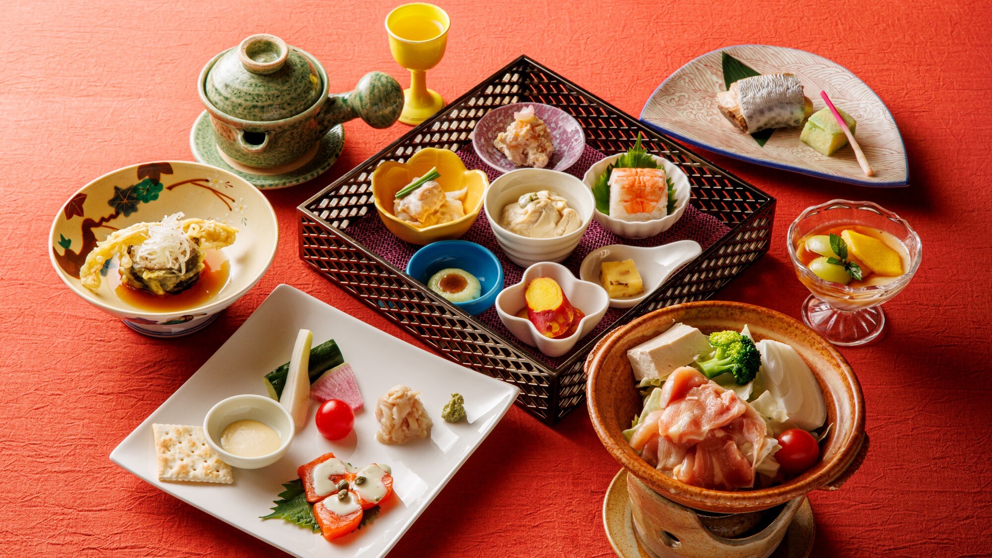 Contoh hidangan kaiseki standar: Masakan Nanjo Ryokan mendukung kesehatan tubuh dan pikiran