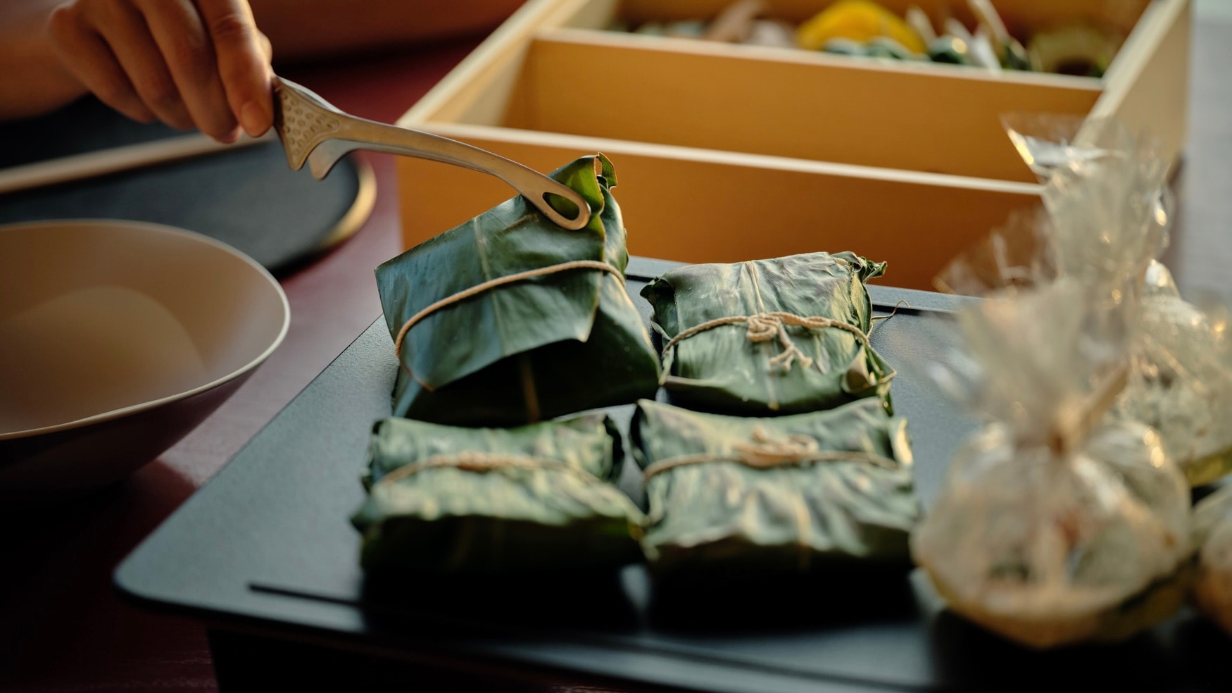 Dinner: Miso-marinated grilled meat and stewed masu