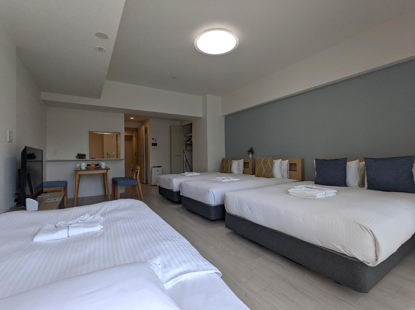 1 double bed, 2 single beds, 1 sofa bed/43~46 sq.m.