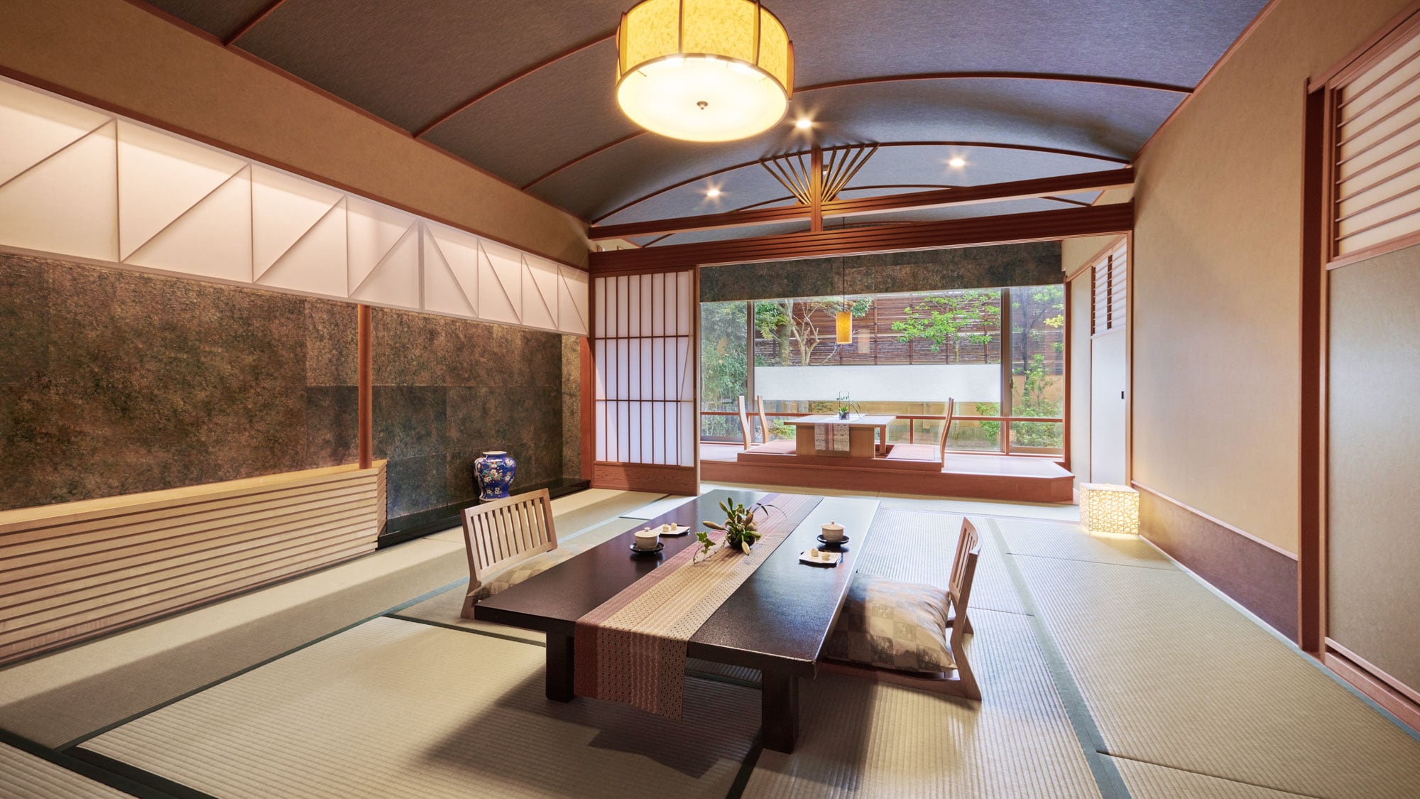 Villa Miyu Suite Japanese-Western style room with open-air hot spring bath, courtyard side (65 square meters)
