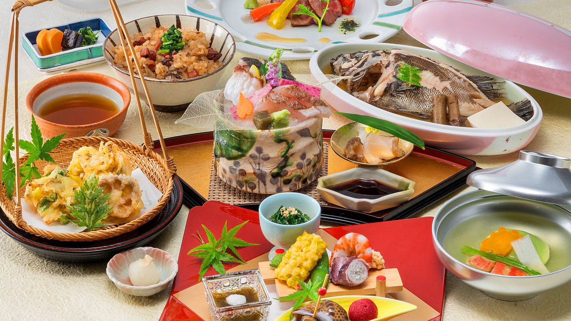 [怀石料理] 大量使用濑户内海和冈山县的食材。 *晚餐图片*