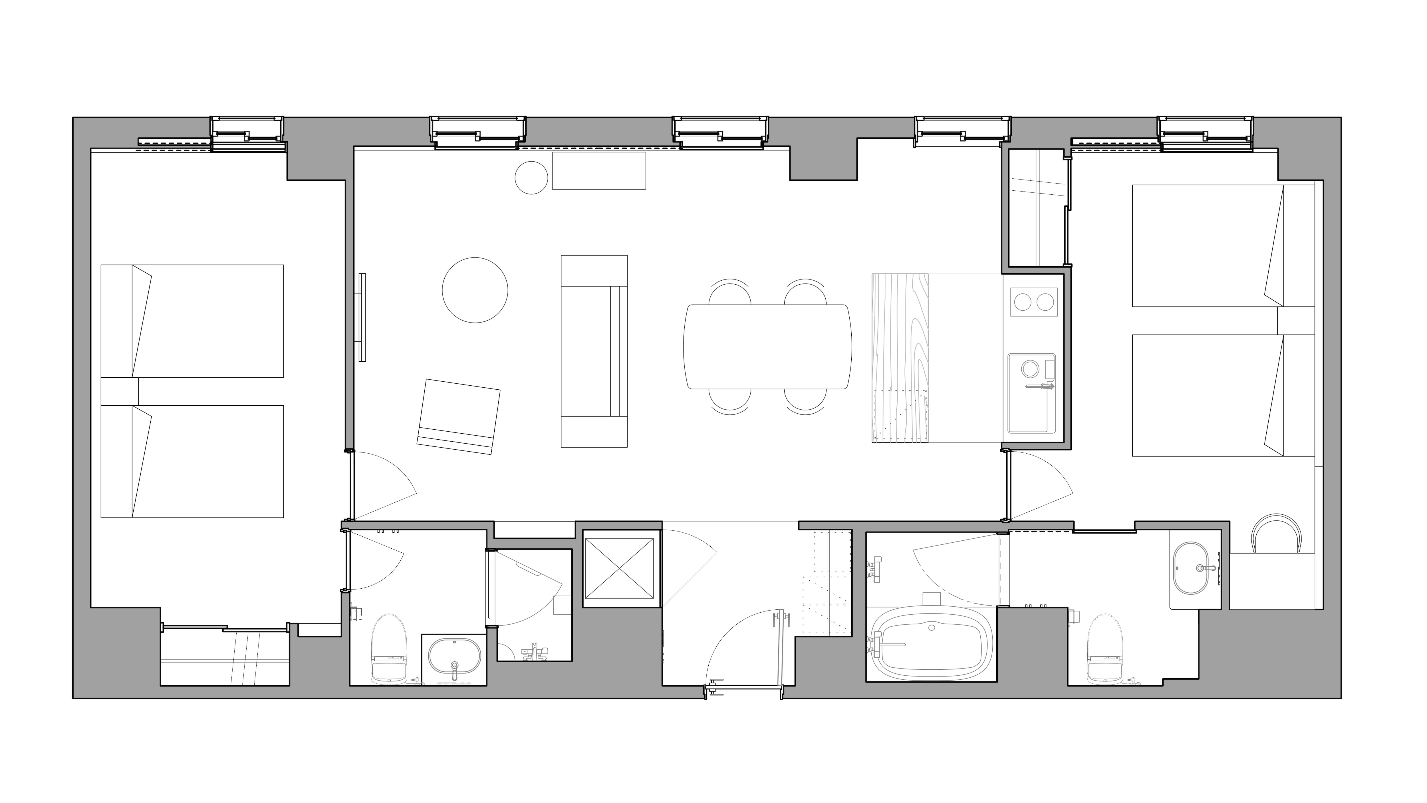 ผังห้องเป็นเพียงตัวอย่าง โปรดทราบว่าการจัดวางอุปกรณ์และสิ่งอำนวยความสะดวกอาจแตกต่างกันไปขึ้นอยู่กับห้อง