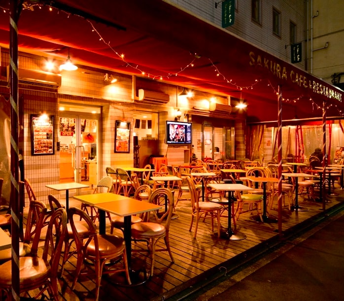 Sakura Cafe terrace seating