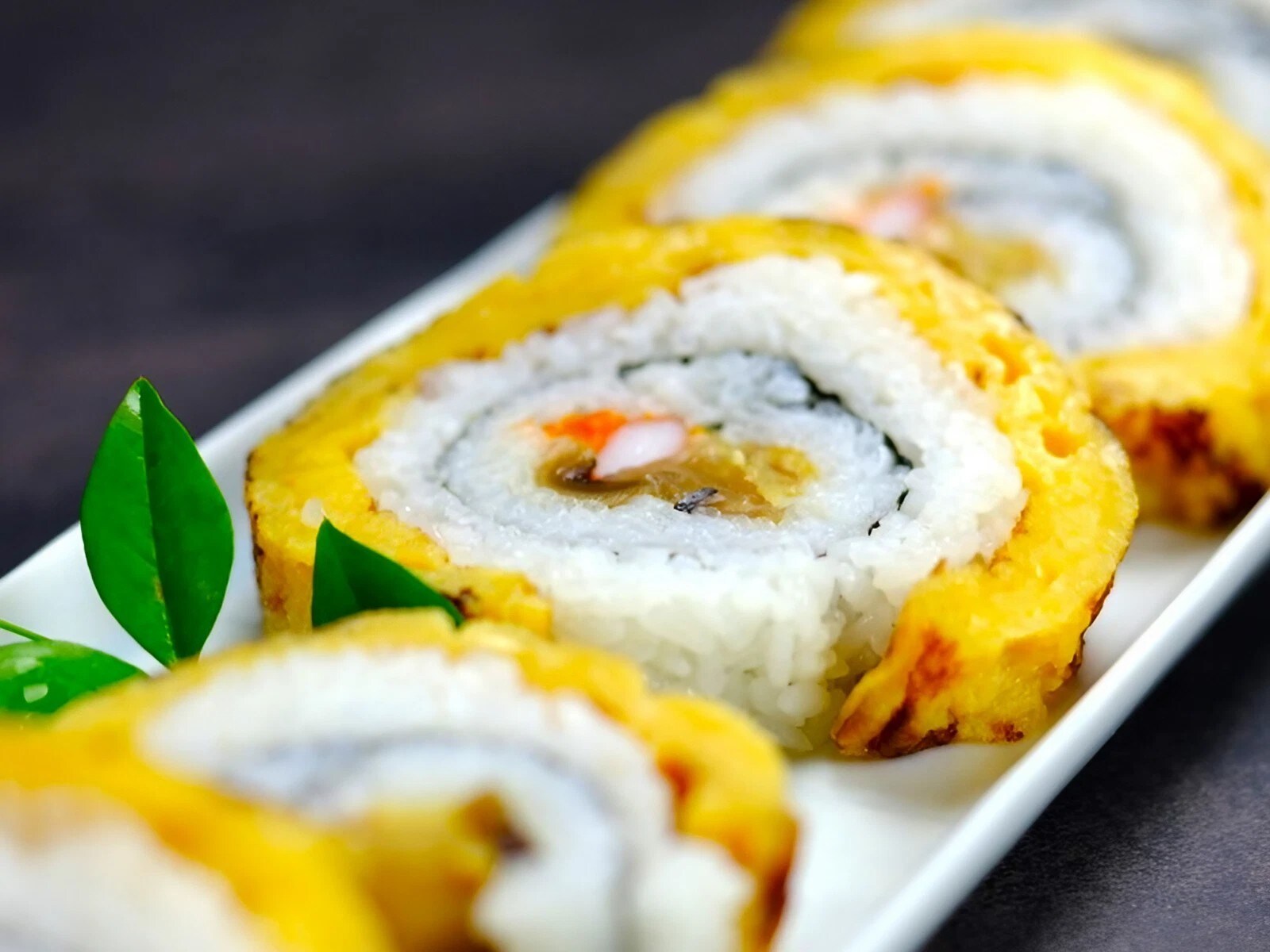 Golden thick sushi roll