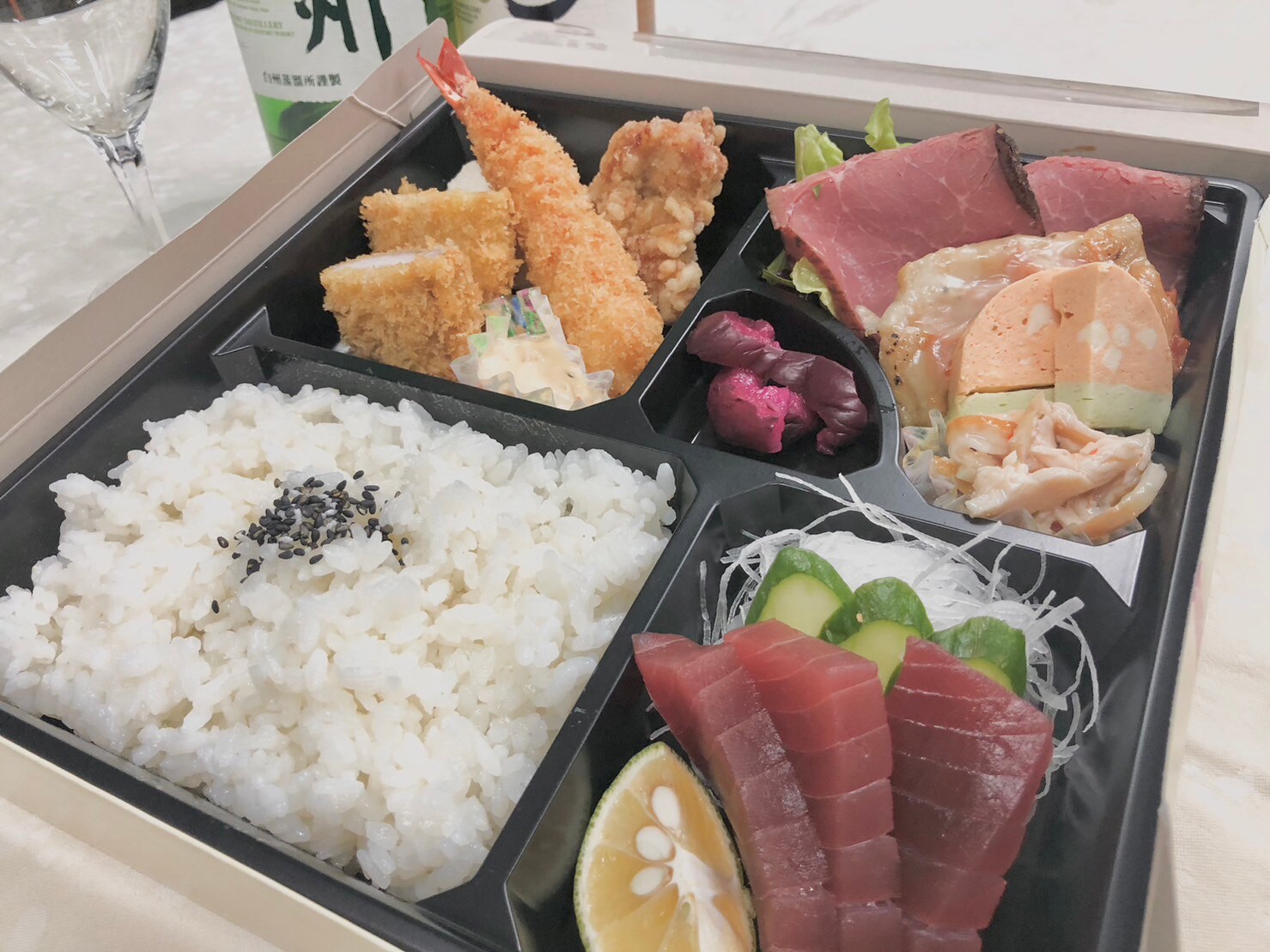 Plan with take-out dinner