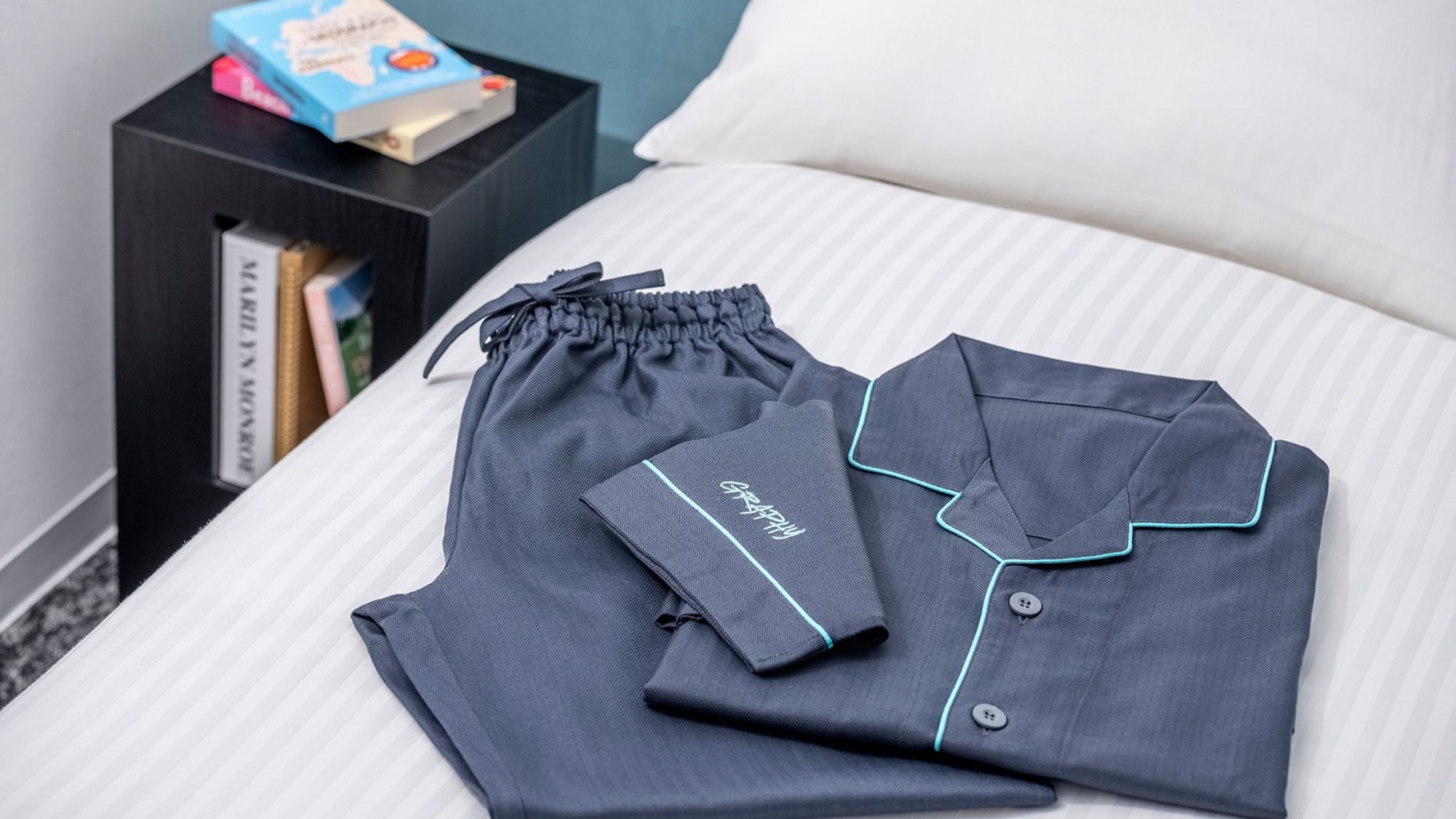 This popular nightwear comes in two separate top and bottom pieces. Available in two sizes: M and L.