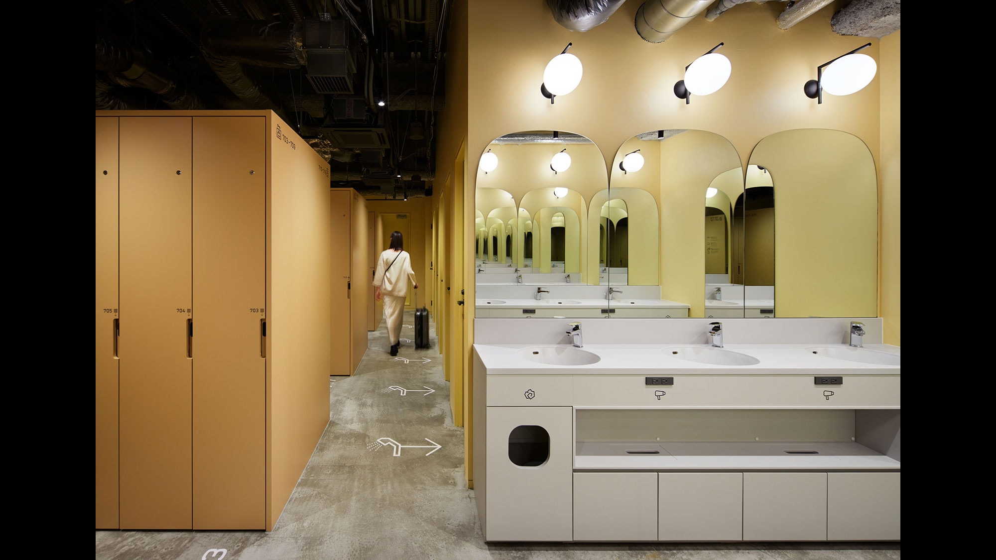 Washing area & lockers