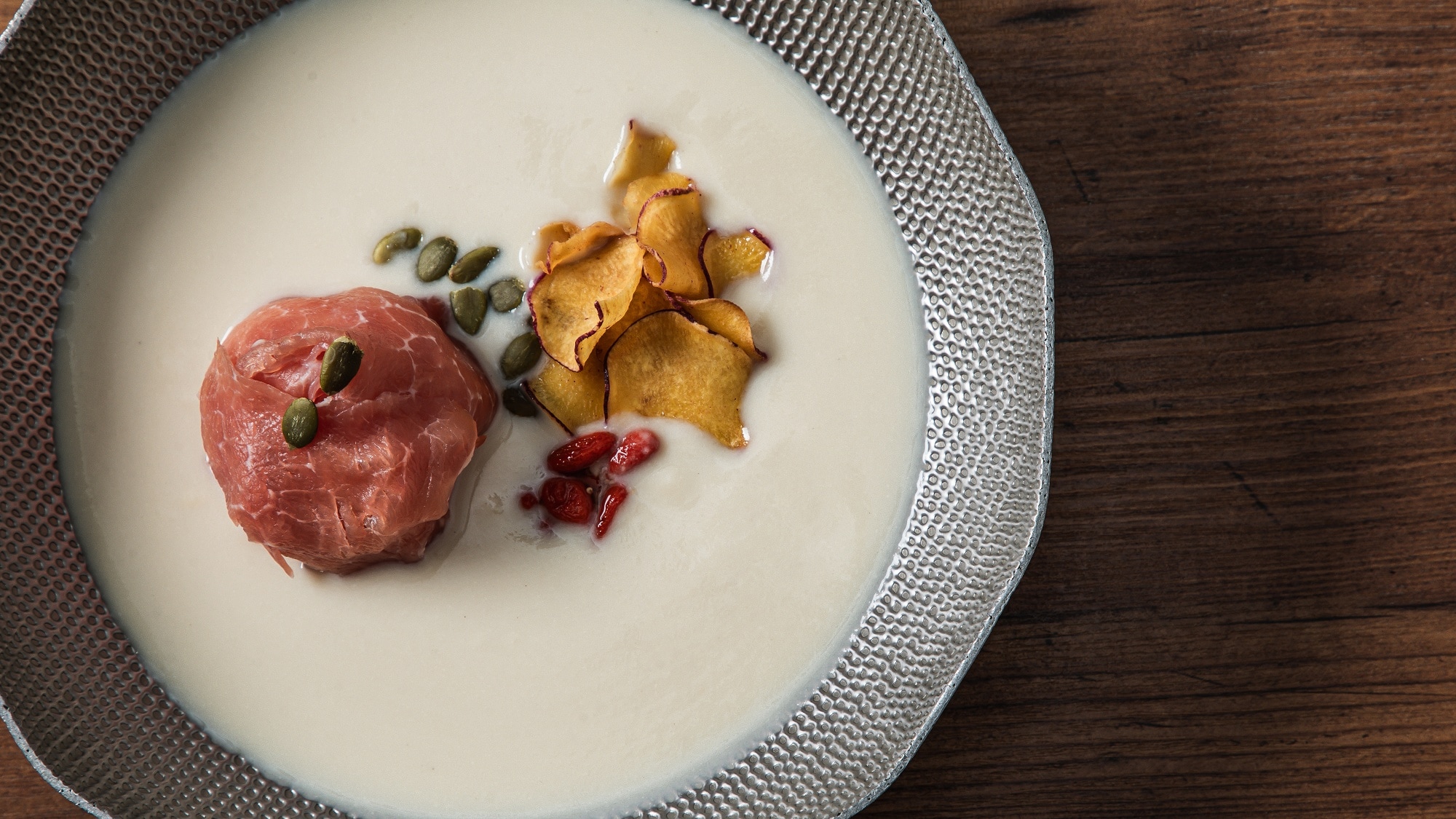 蓼科 山キュイジーヌ◆2026春＜スープ＞豆乳と甘酒 　滋味深いスープ仕立て