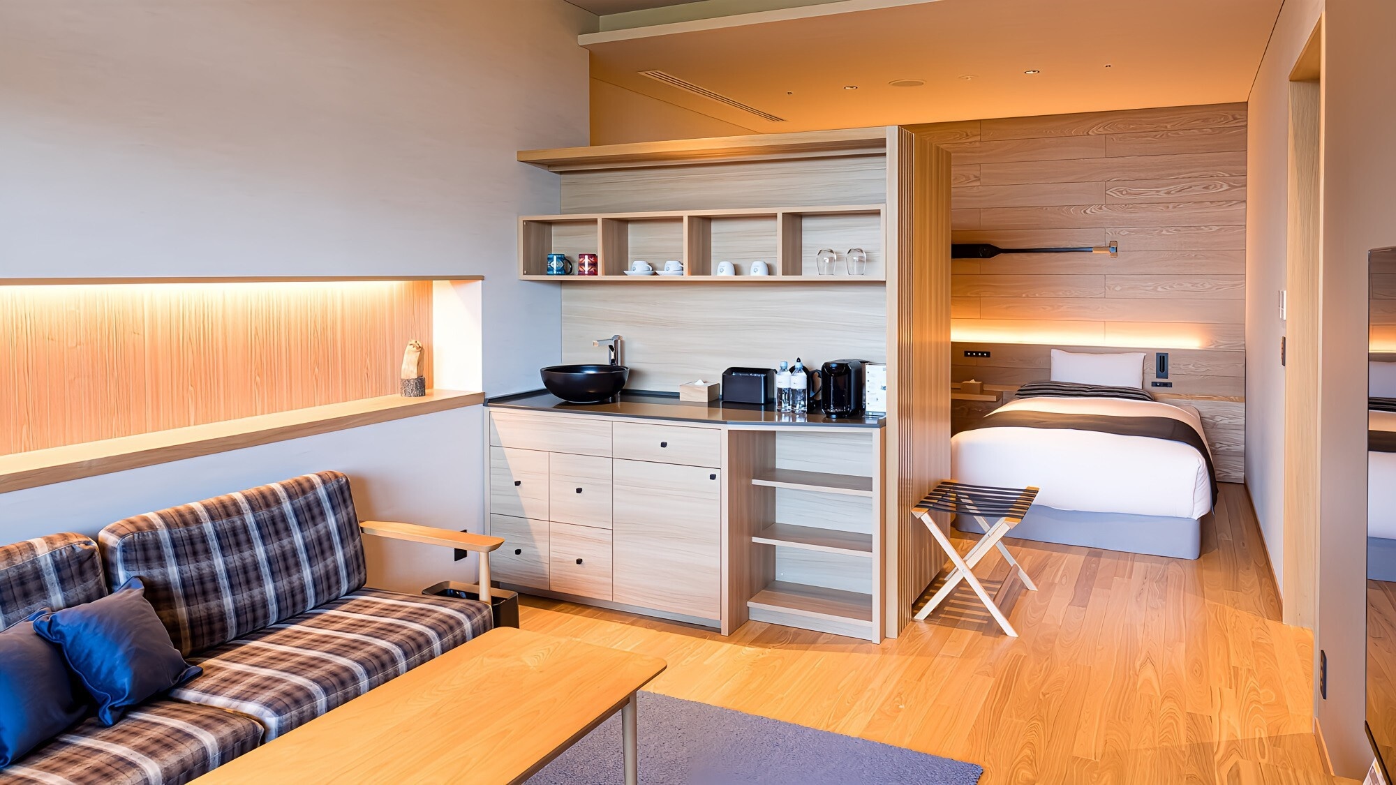 [East Wing] Designer twin room with open-air hot spring bath and wooden deck *Image for illustration purposes only