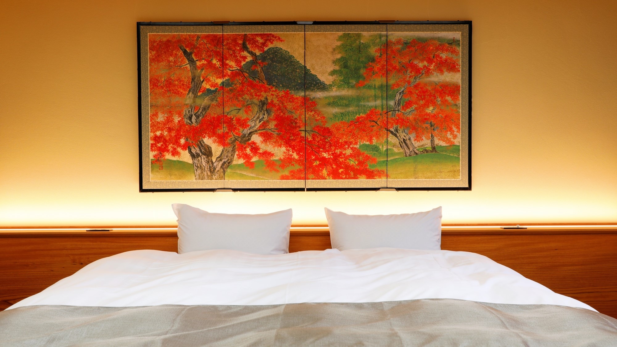 Western-style room with open-air bath-201 (coral) Bed