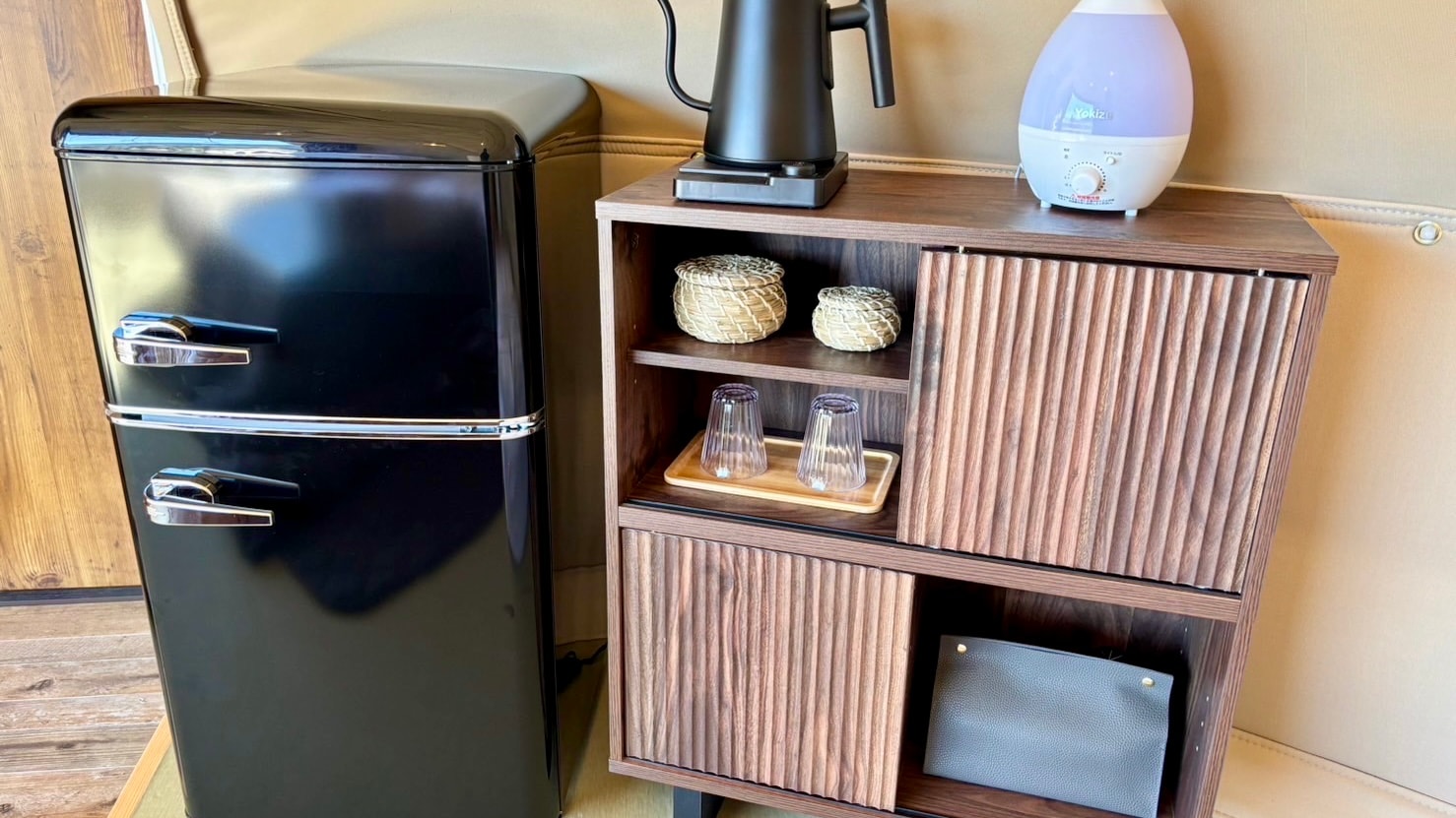 ③Tenda kubah dengan pemandian terbuka pribadi, 3 tempat tidur double