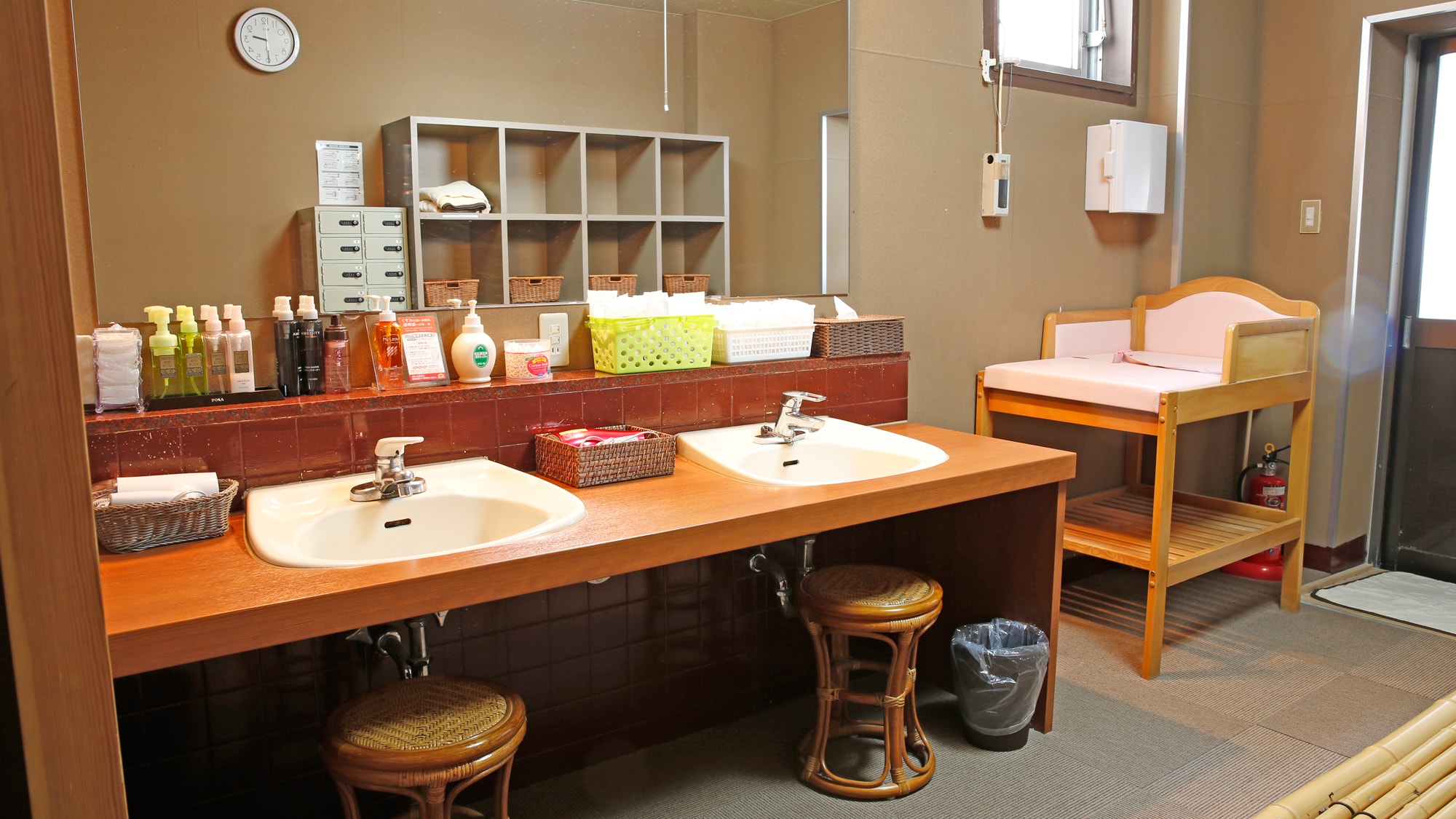 Large communal bath dressing room
