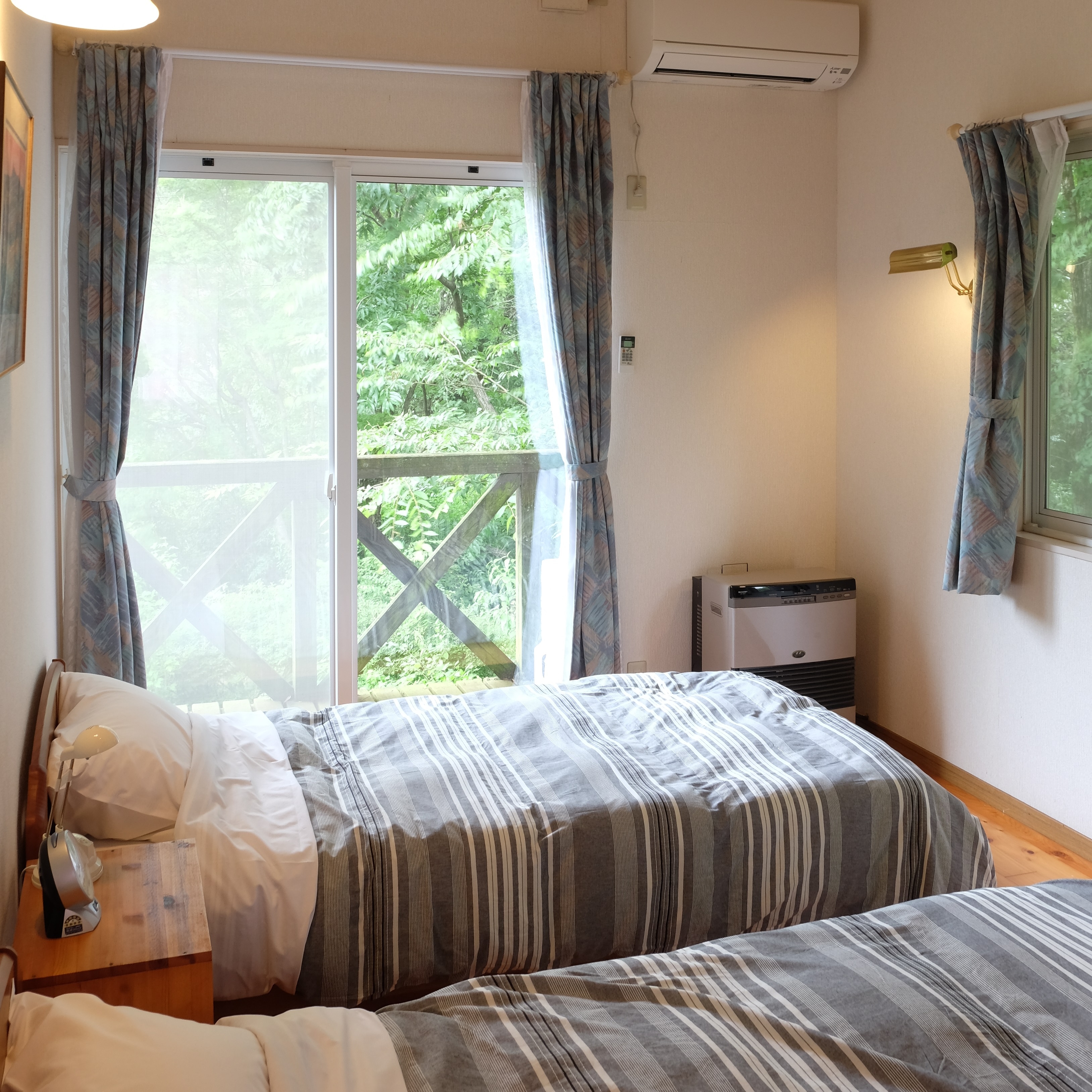 Bedrooms. All rooms have garden views.