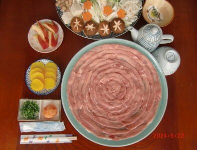 Dinner was Kagoshima pork shabu-shabu