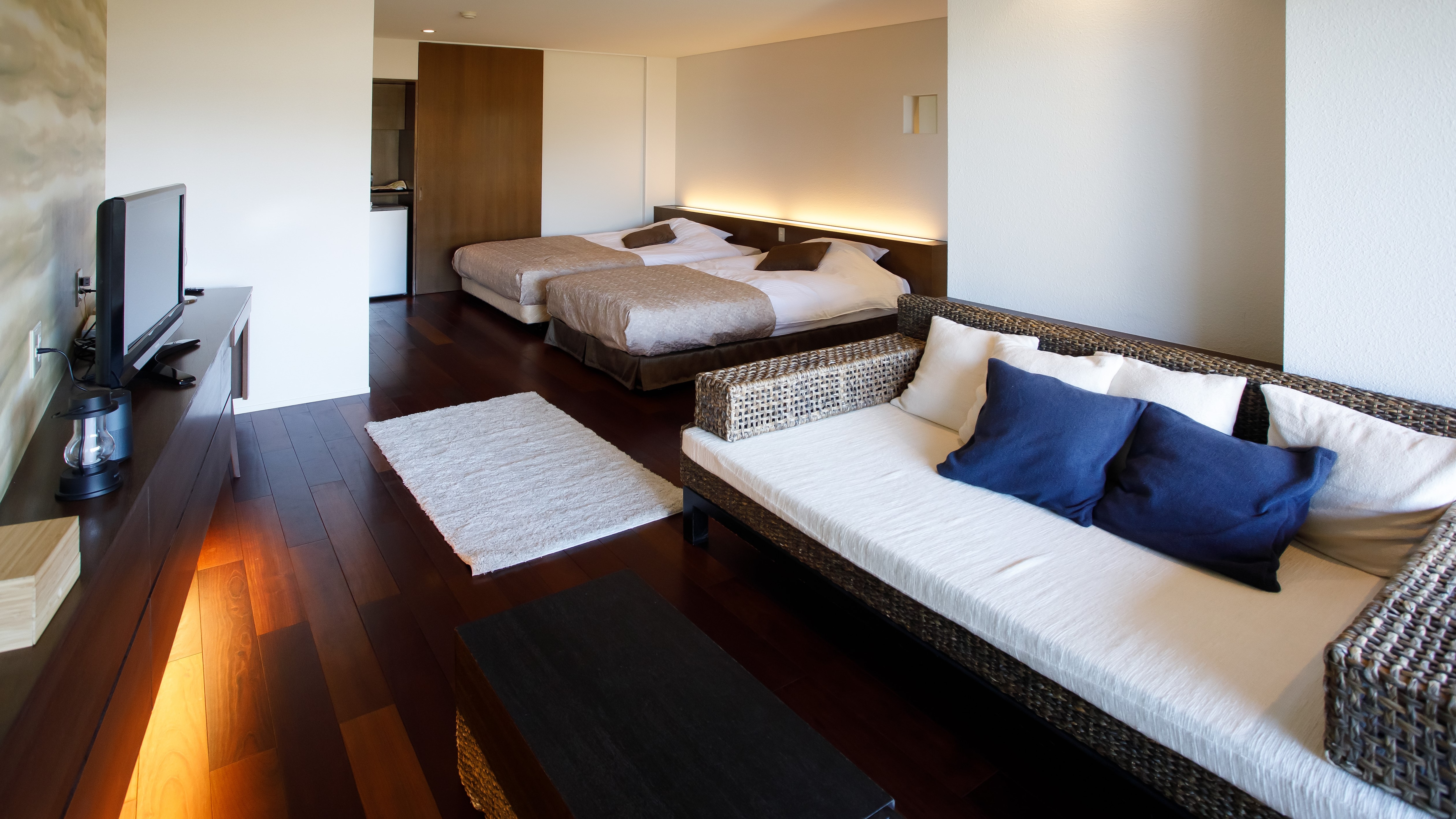 雙床房41㎡，附豪華露天浴池+眺望富士山的露台【禁煙】