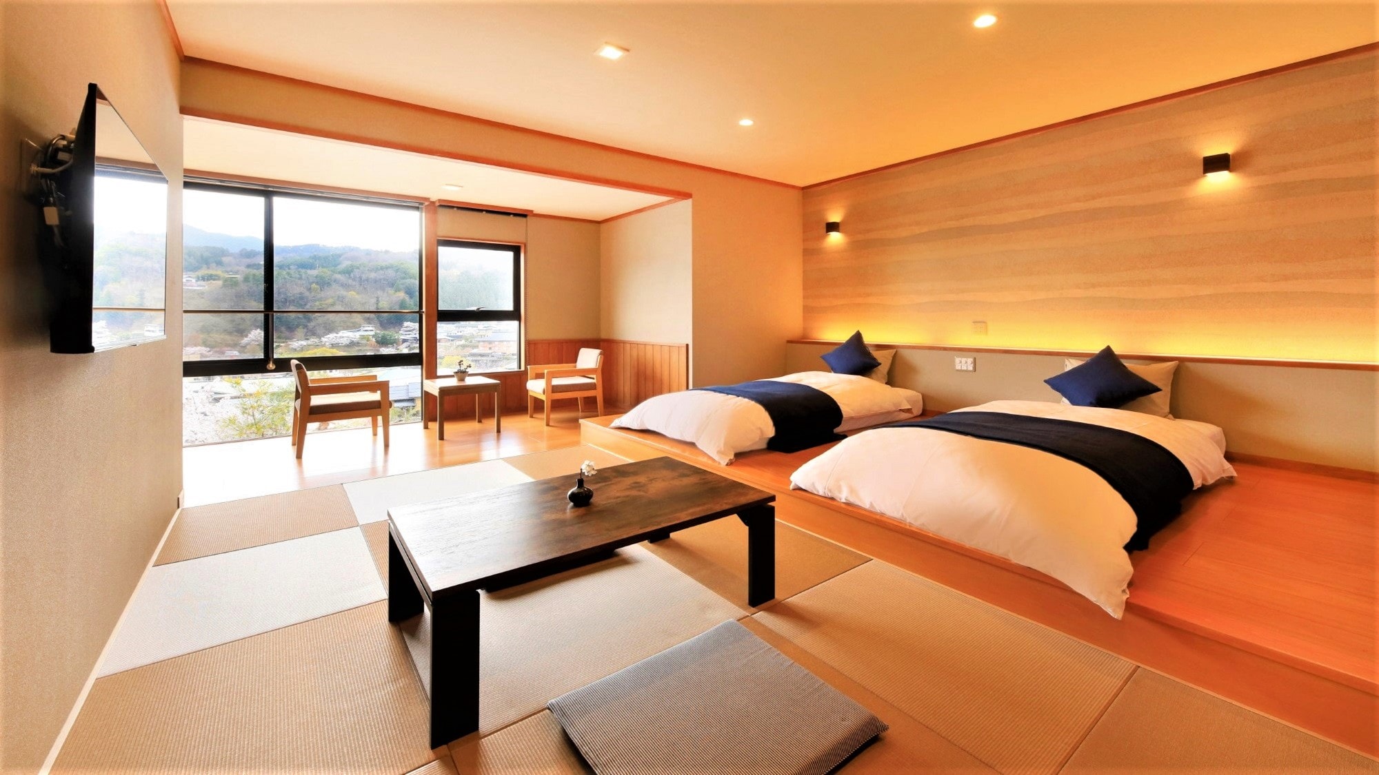 ห้องพักปรับปรุงใหม่ (ห้องแฝดสไตล์ญี่ปุ่น-ตะวันตก) * เตียงสานลม