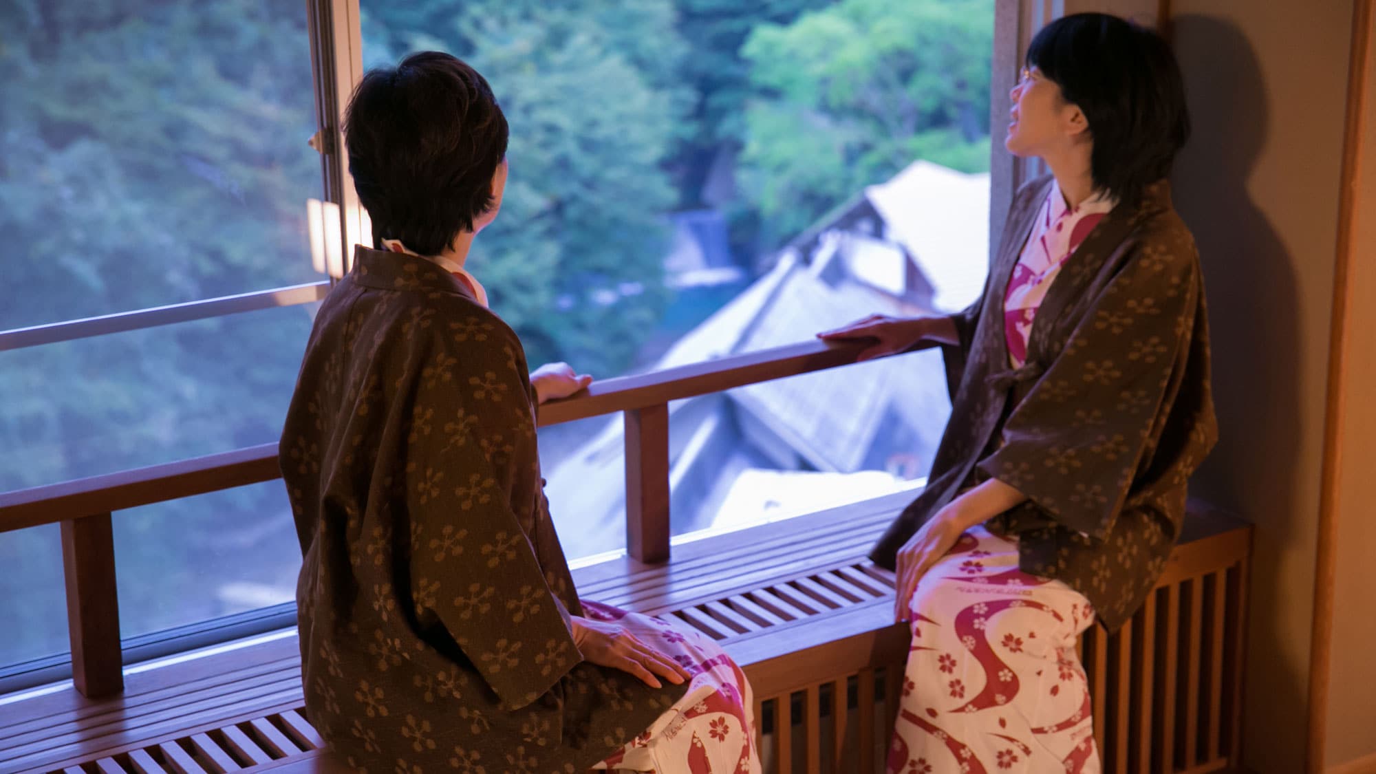 [Premium Kiwakan] Guest room with cypress bath with a view of the clear stream