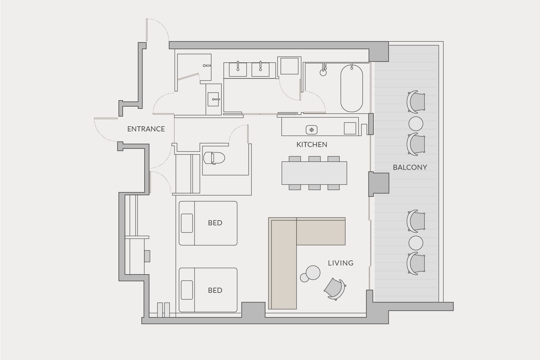 ภาพวาดห้องดีลักซ์จากุซซี่บนดาดฟ้า