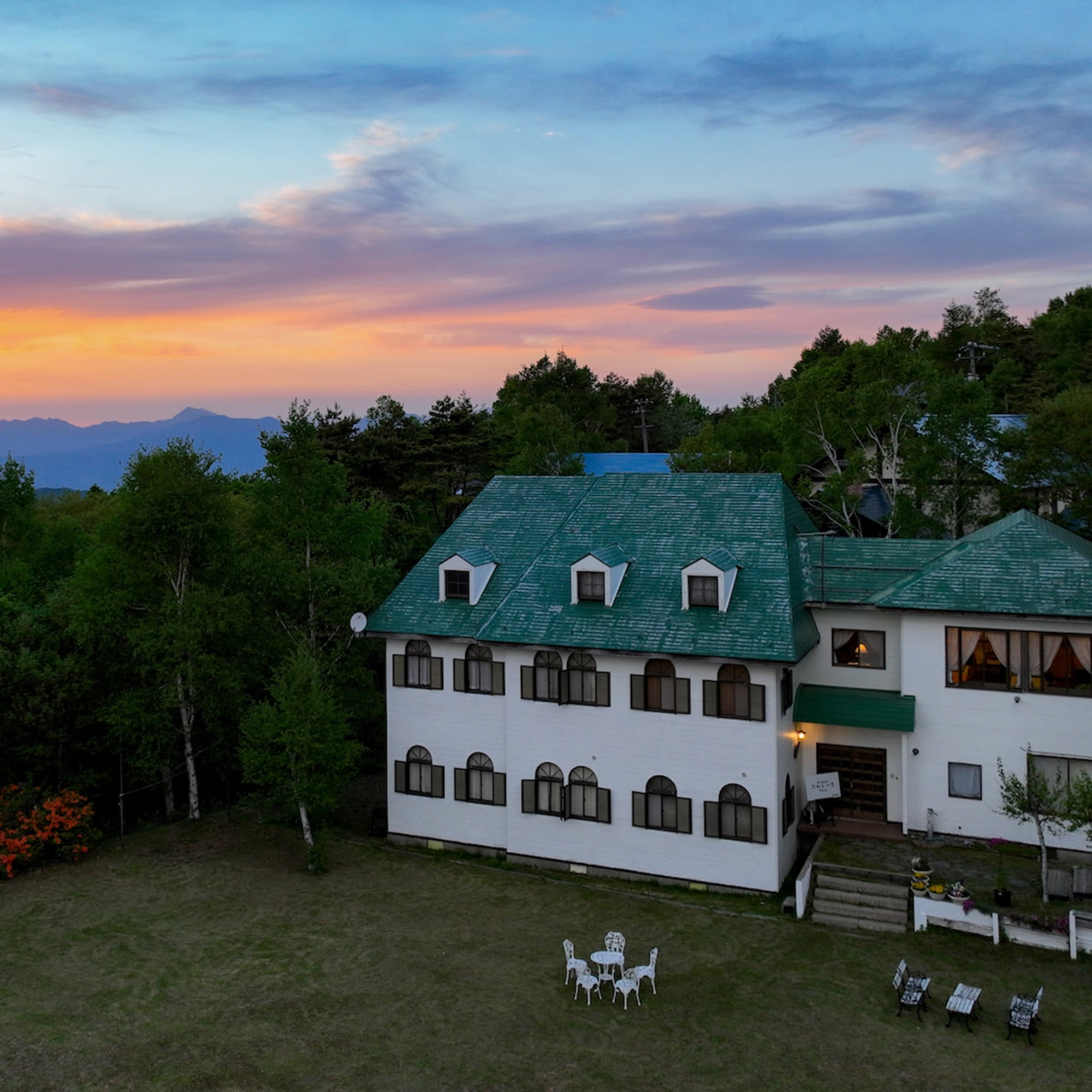 s Exterior of the main building Evening view