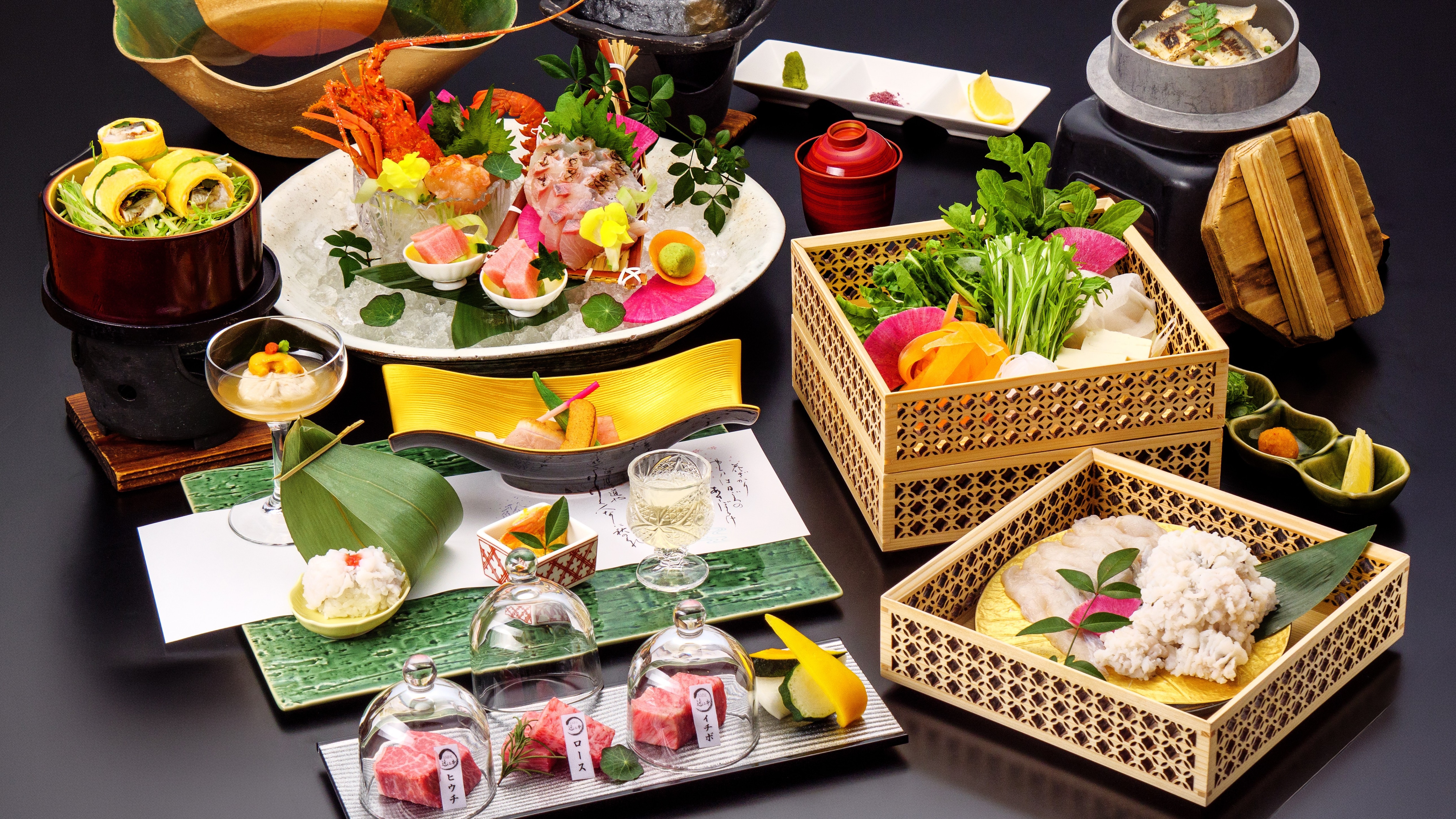 Enjoy seasonal kaiseki cuisine featuring carefully selected ingredients such as A5 certified Omi beef - Eichi (Summer theme) *Sashimi and hot pot are for two people
