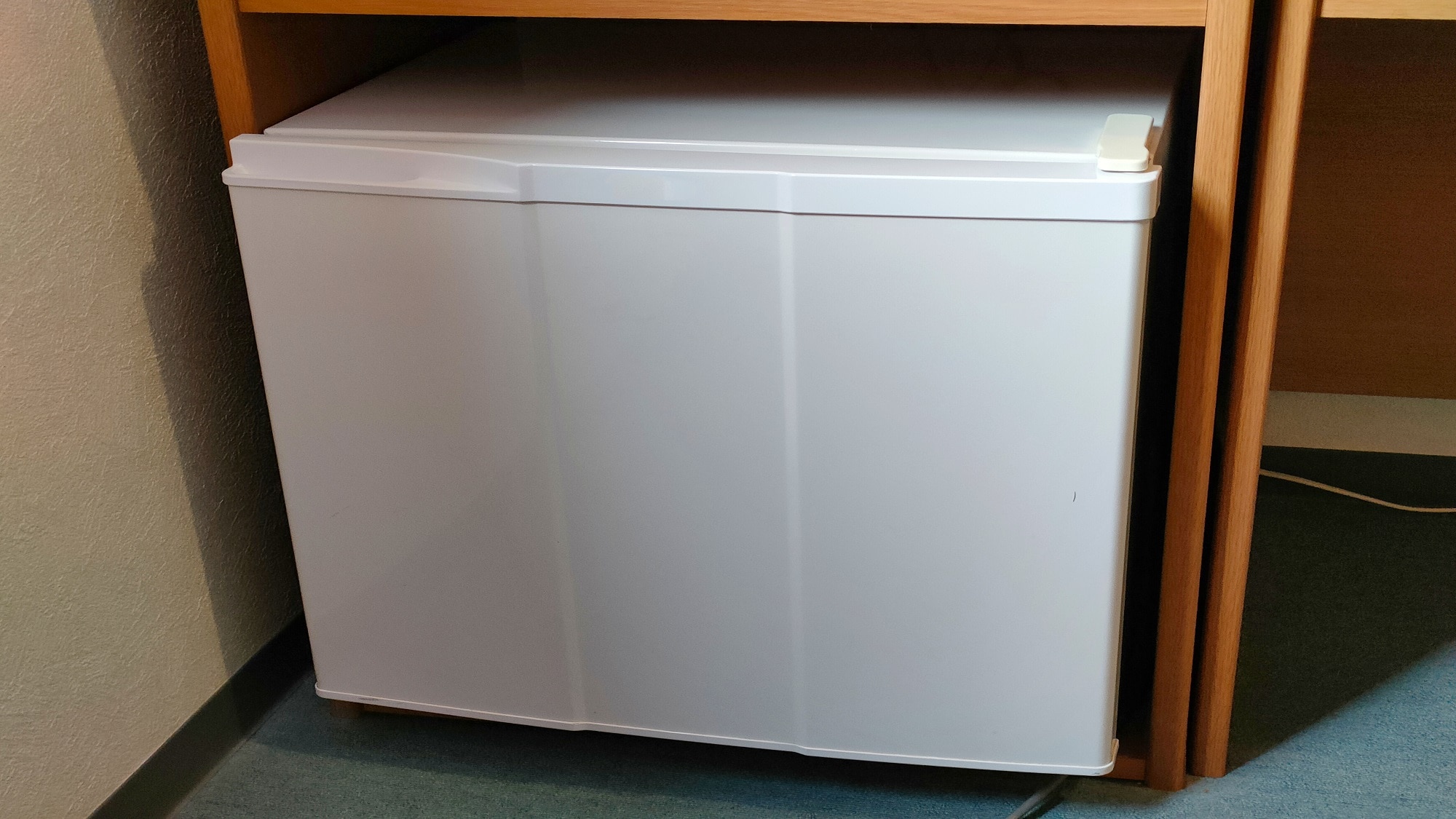 An example of a guest room refrigerator