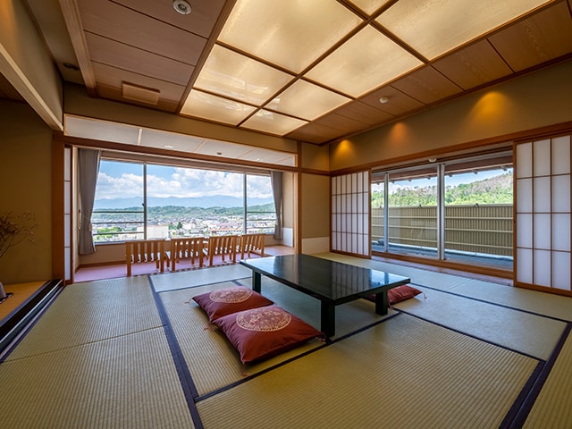 [Superb view of the Northern Alps ◇ Special room] Japanese-style room with an open-air bath 12.5 tatami mats + wide rim with a good view