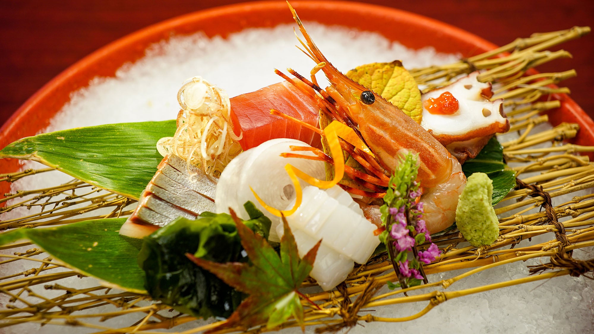 ・Dinner example: Raw seafood is the best! Assorted fresh fish sashimi