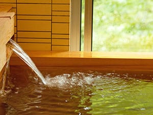 The alkaline sulfur spring feels pleasant on the skin. Depending on the weather, you may also see the mineral deposits that are common in good quality springs.