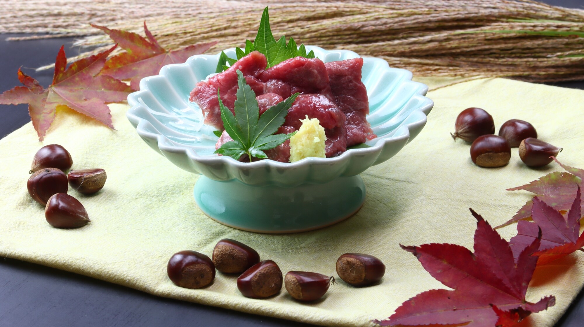 -Autumn cuisine- Horse meat sashimi