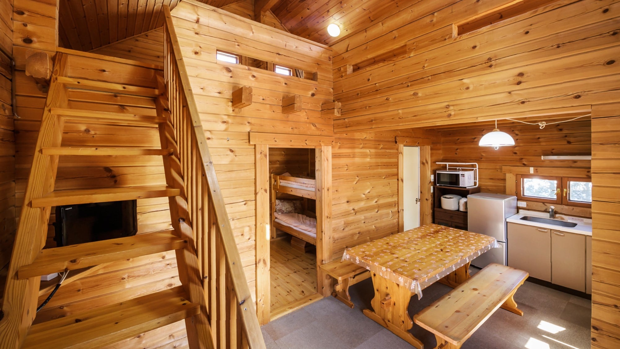 ・ Log cottage interior building A and B