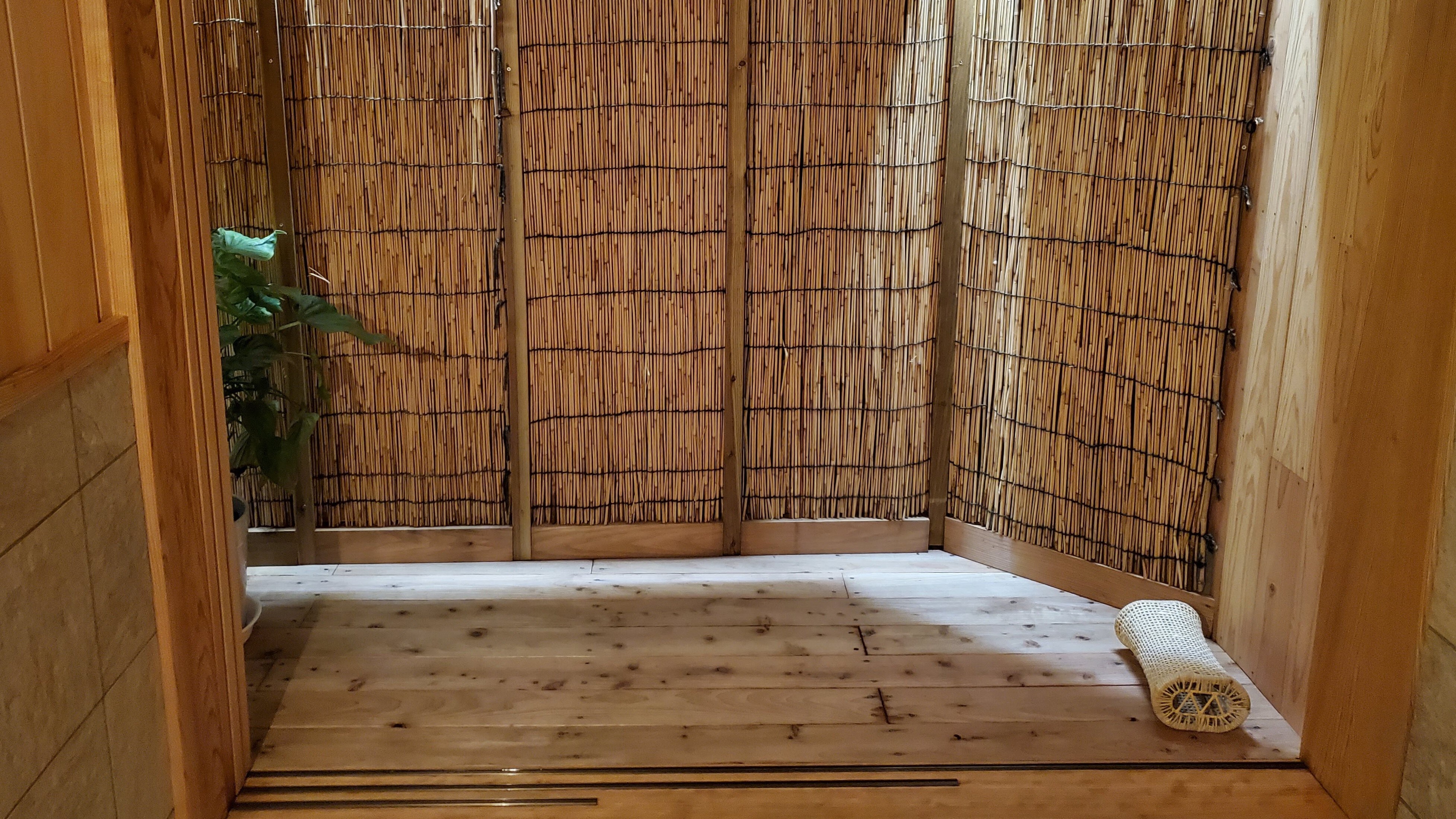 Open-air bath with natural hot spring water