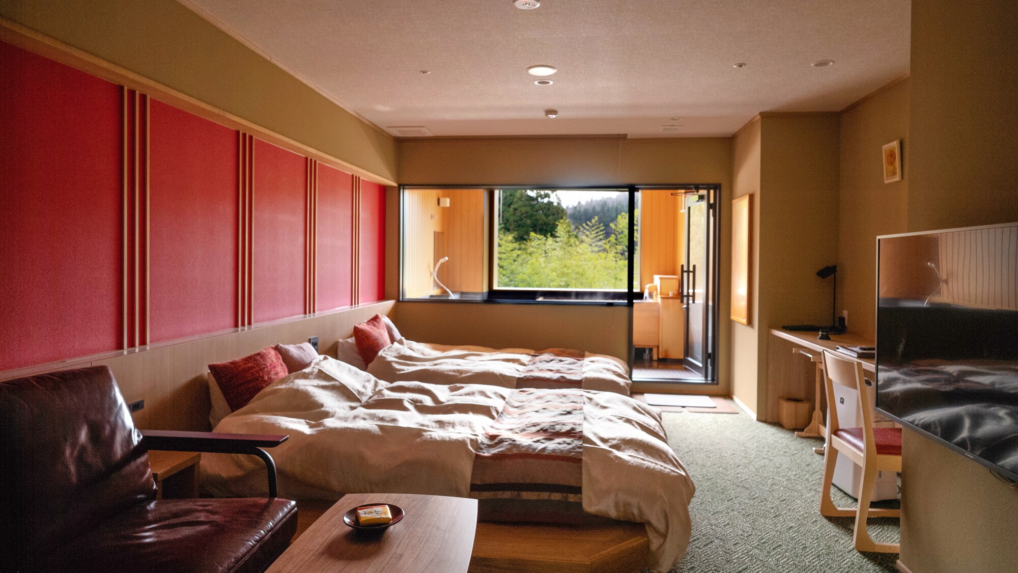 ★【日式雙床房附設天然溫泉檜木露天浴池】禁煙、不可提供客房內用餐★