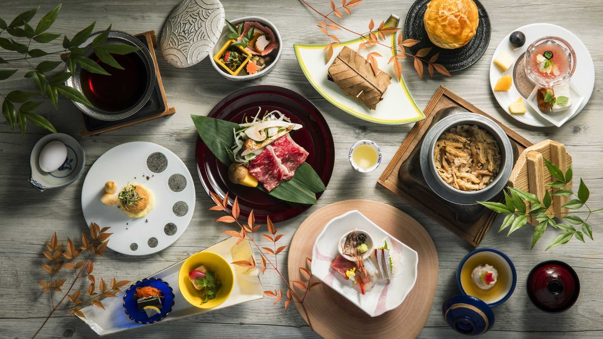 Seasonal Fish and Vegetable Kaiseki Course ~Image of Autumn 2024~