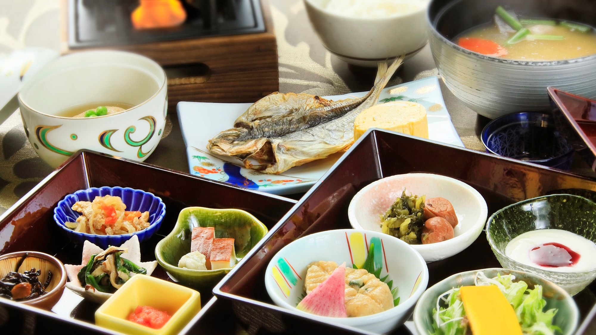 [Special Japanese breakfast] Fill your body with each dish (example)