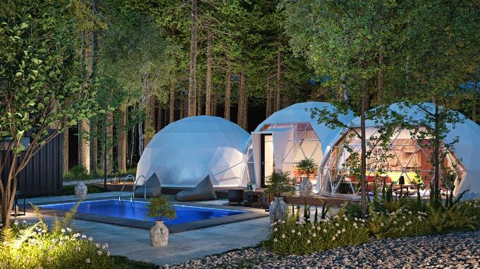 Triple dome tent