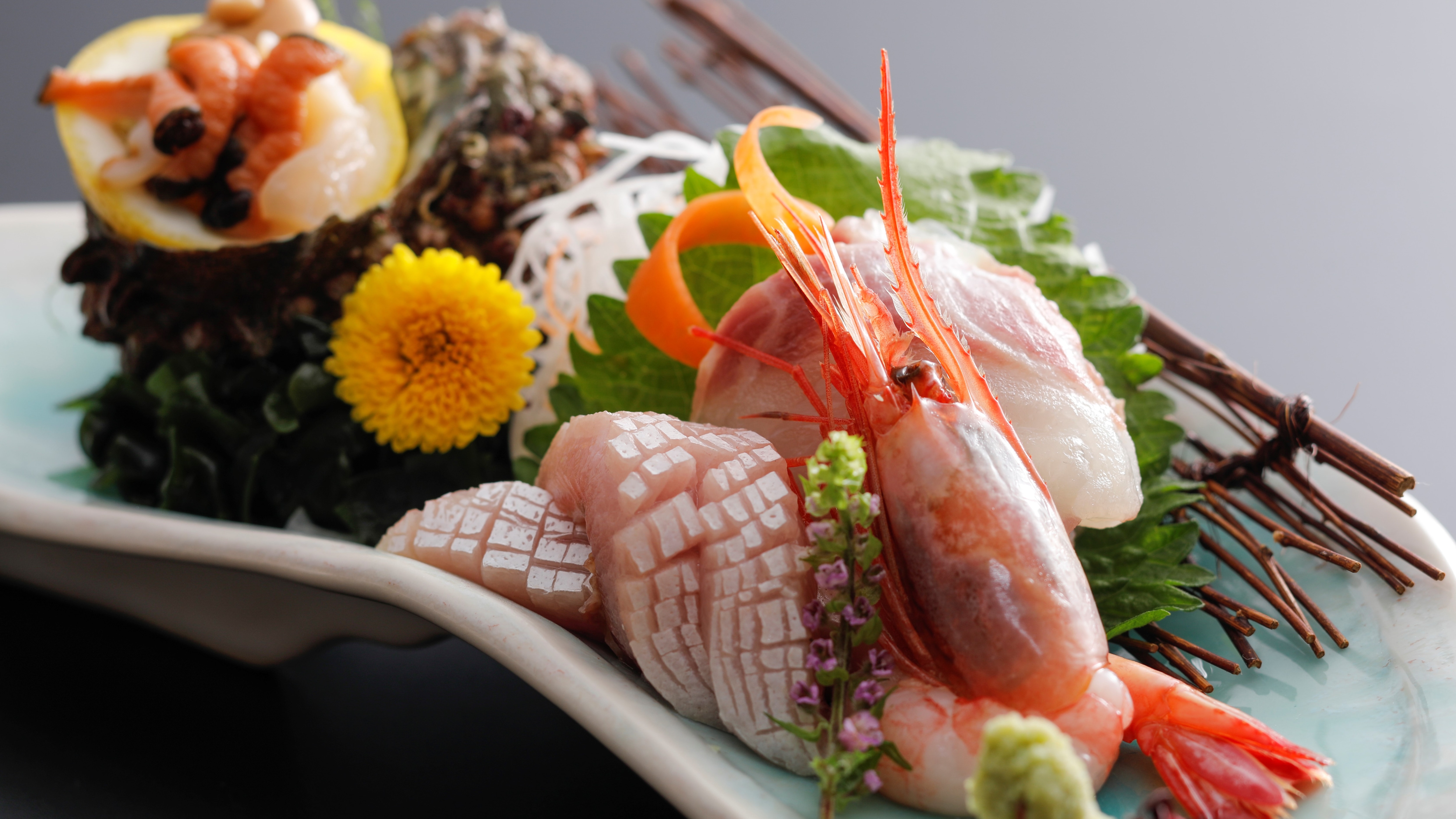 [春天/丹後味道懷石]享受丹後當地魚的生魚片！