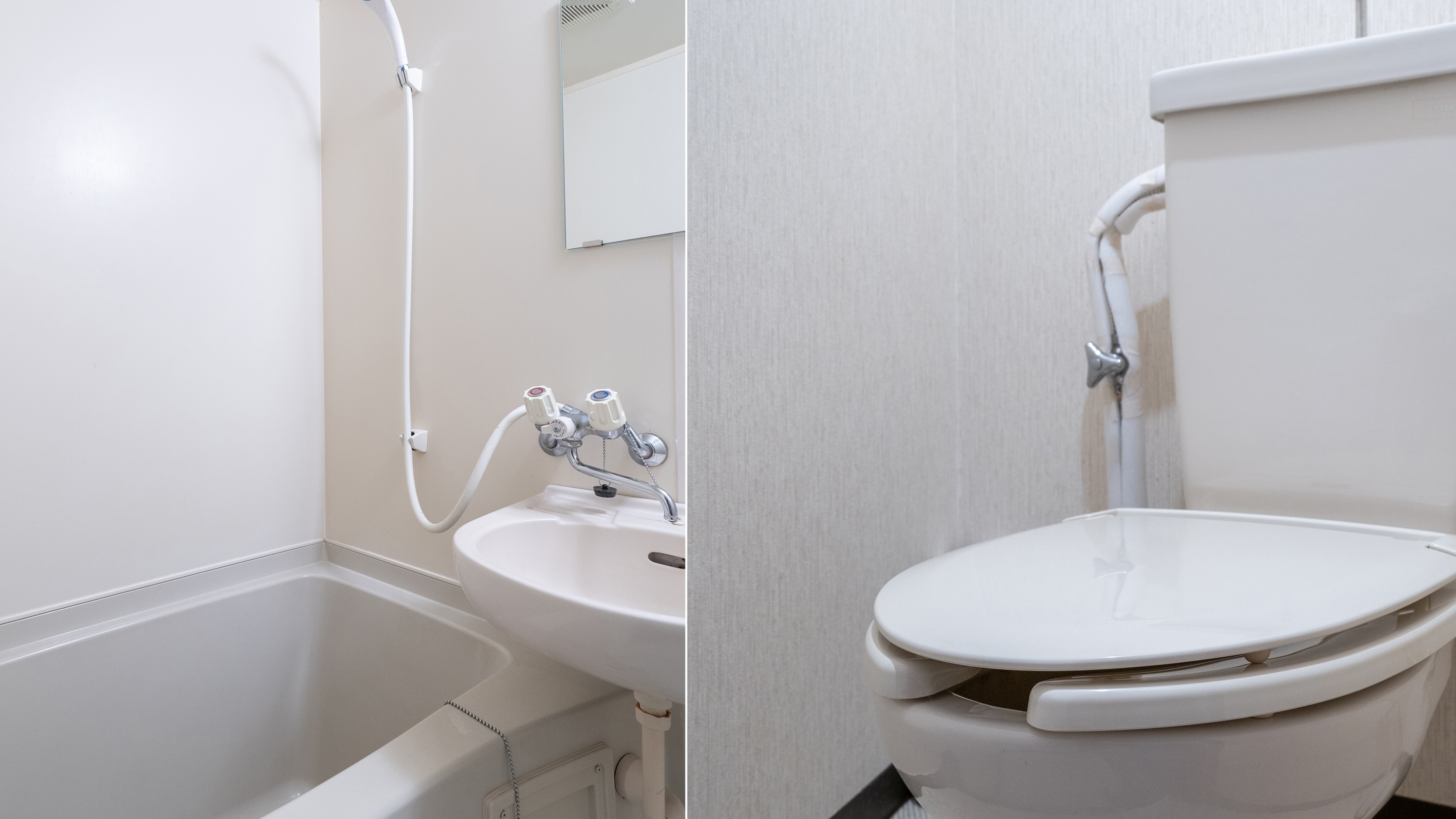 Separate bath and toilet