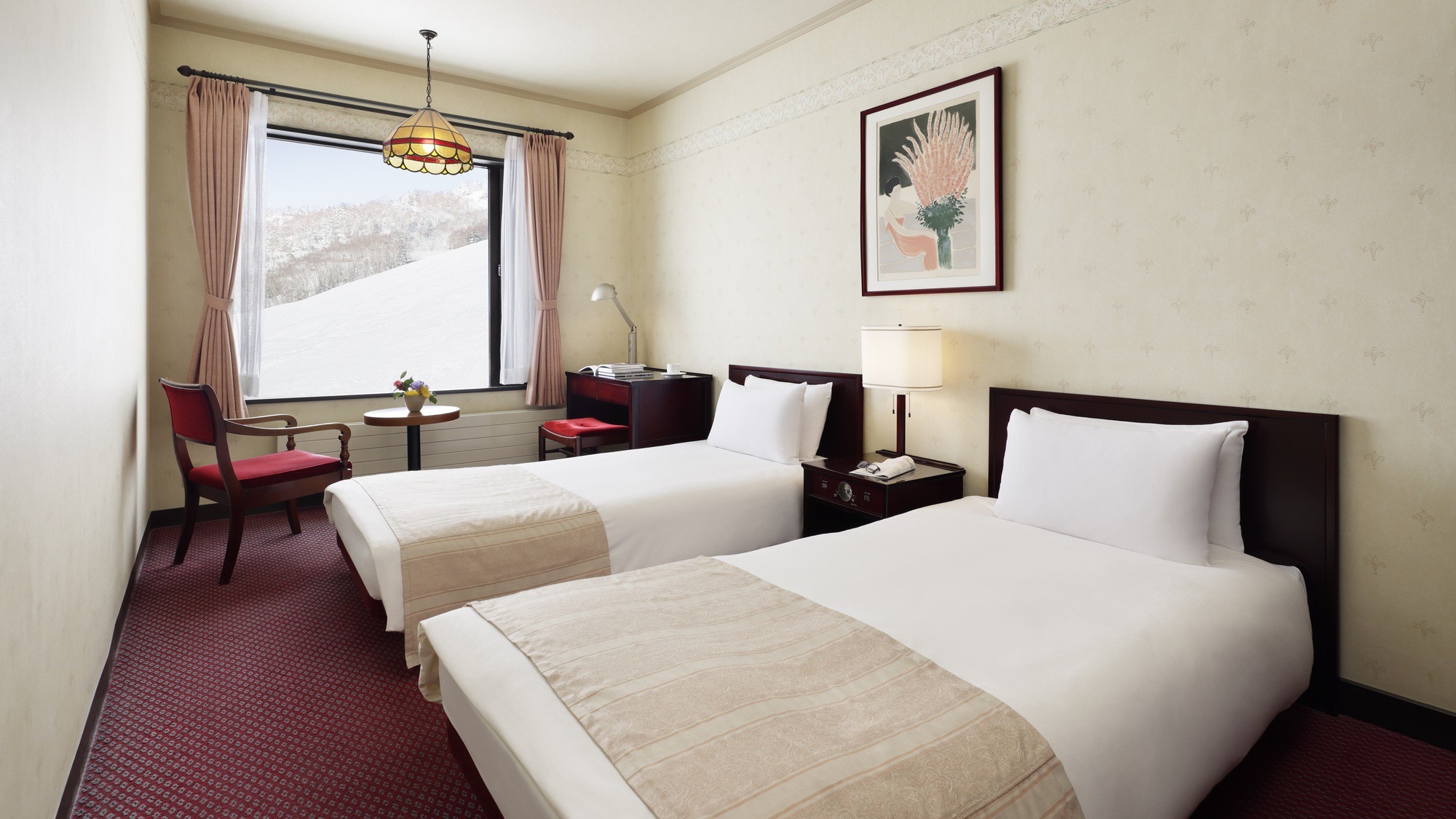 [Main Building Twin Room C] A guest room with a compact layout that is easy to use.