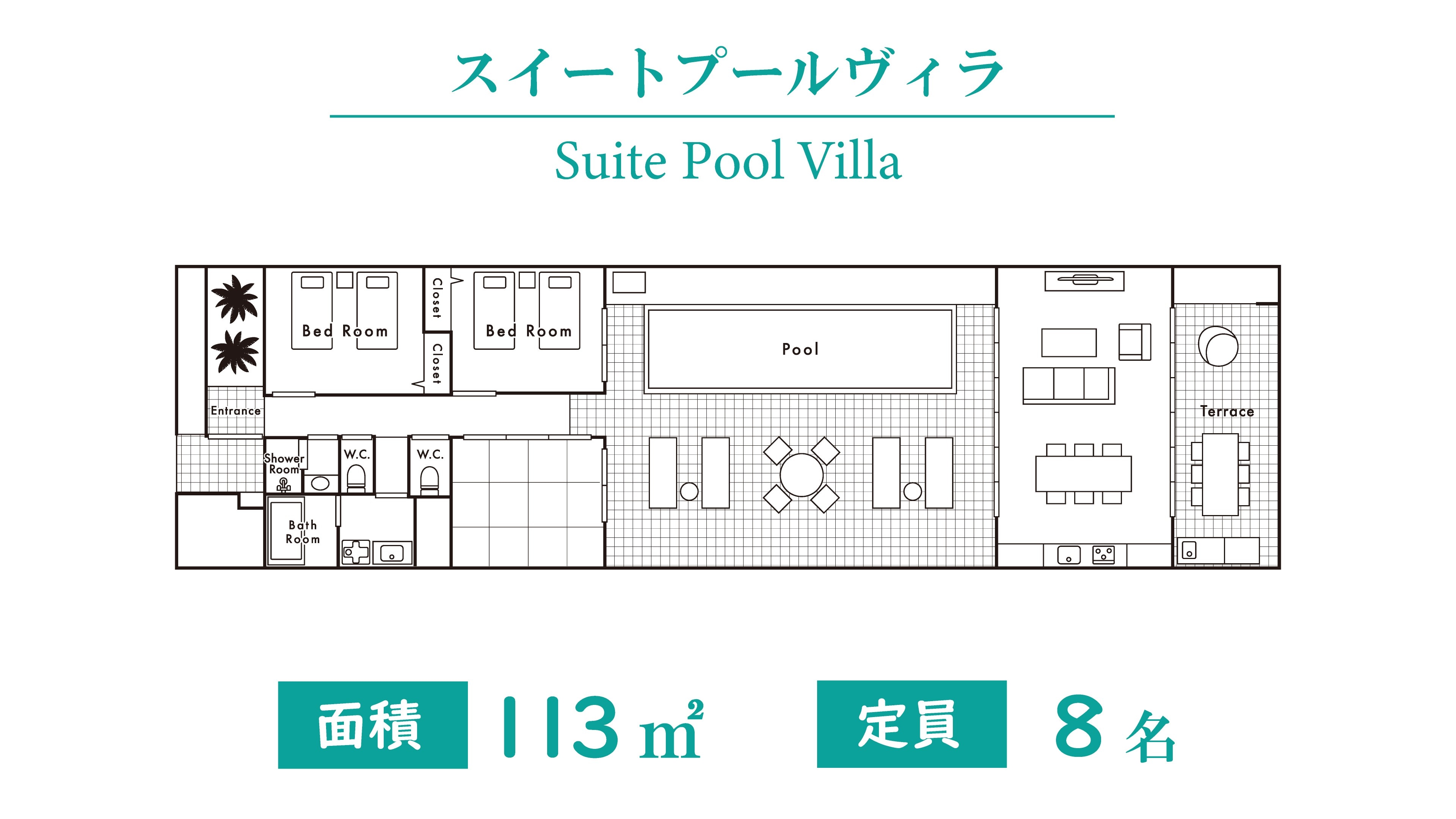 vila kolam renang suite
