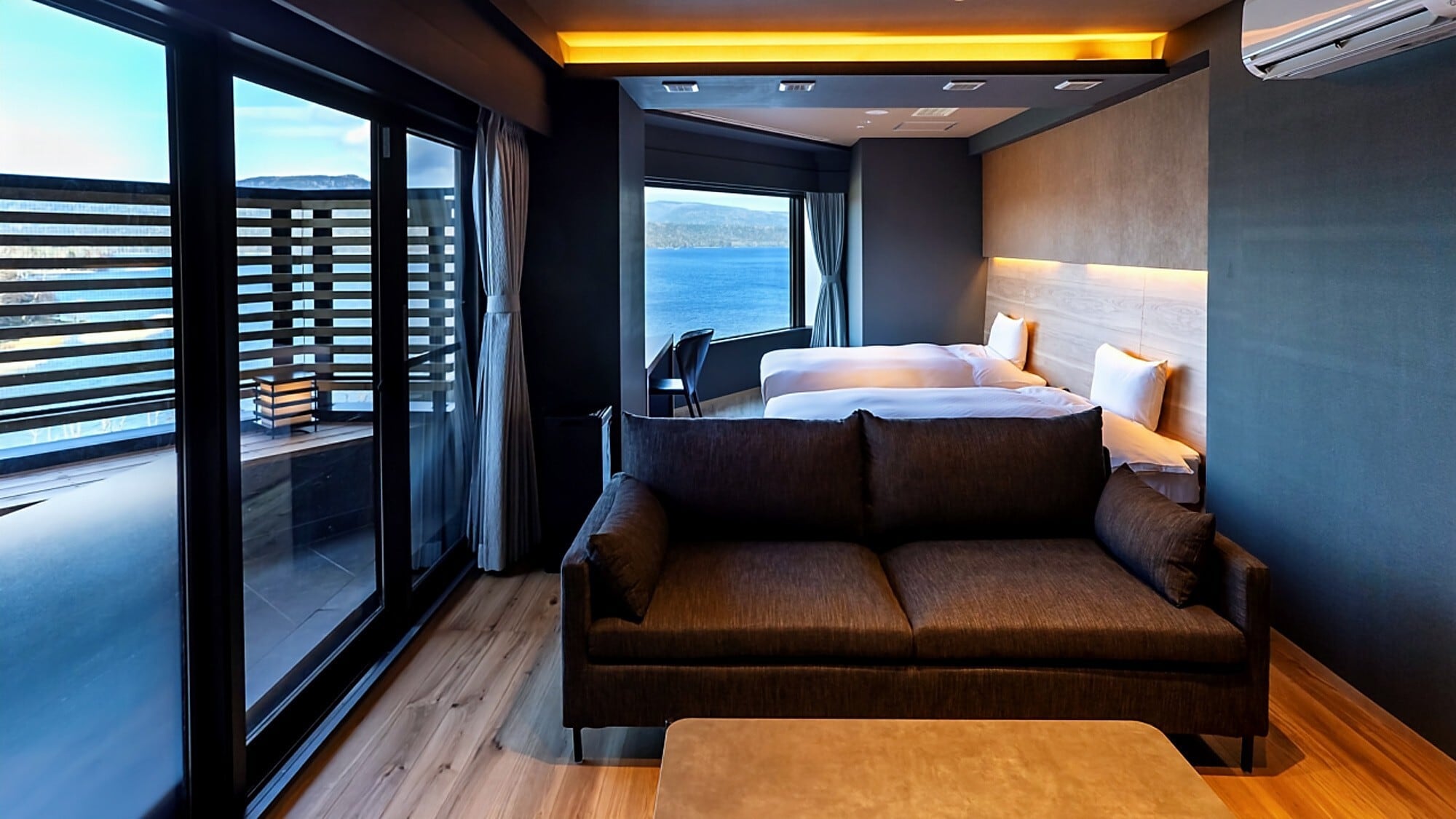 [Annex/Miyabi] Western-style room with open-air bath/After enjoying the hot spring in your room, relax on the sofa *Image