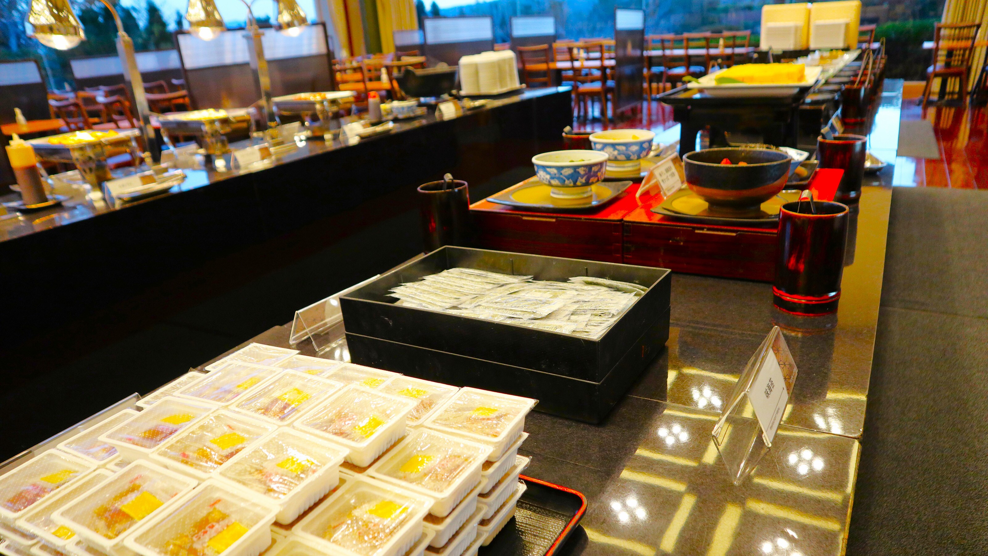 An example of a breakfast buffet