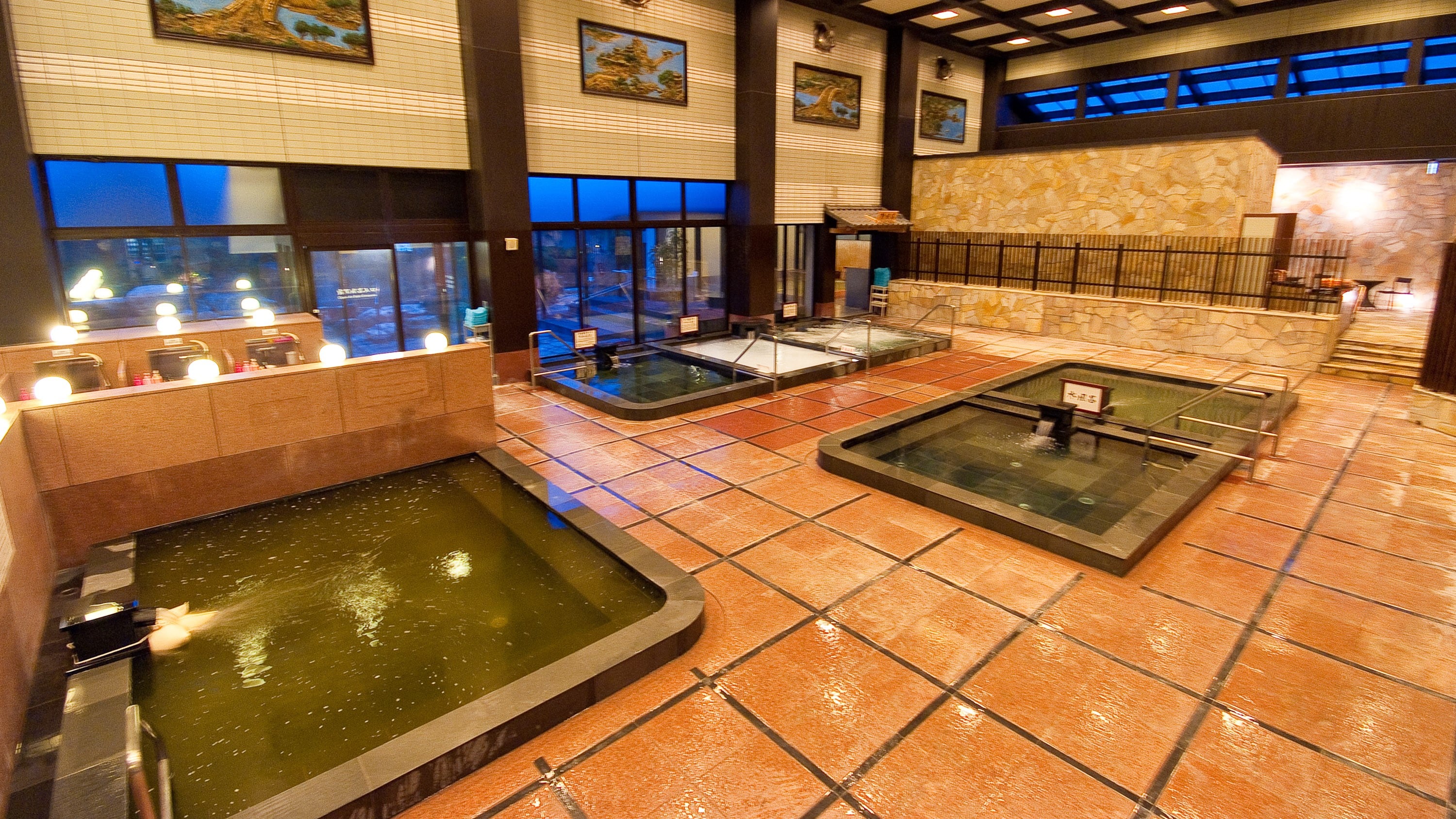 Large communal bath at Nara Plaza Hotel and Nara Health Land