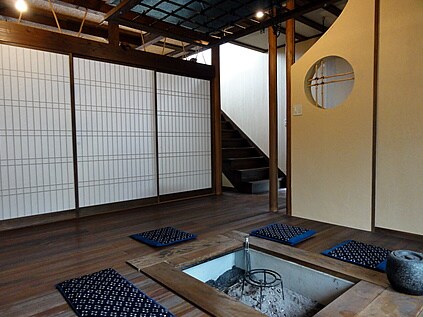 Inside the building (Irori)