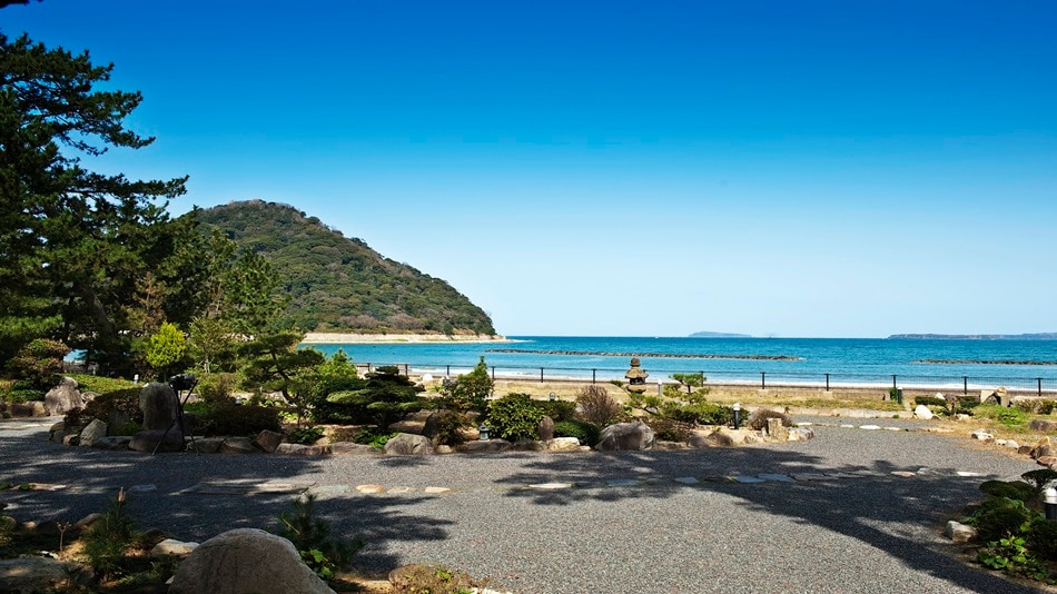 ■ [One-wheeled garden] Beyond that, the ocean beach Kikugahama, which continues for 1.6km, spreads out.