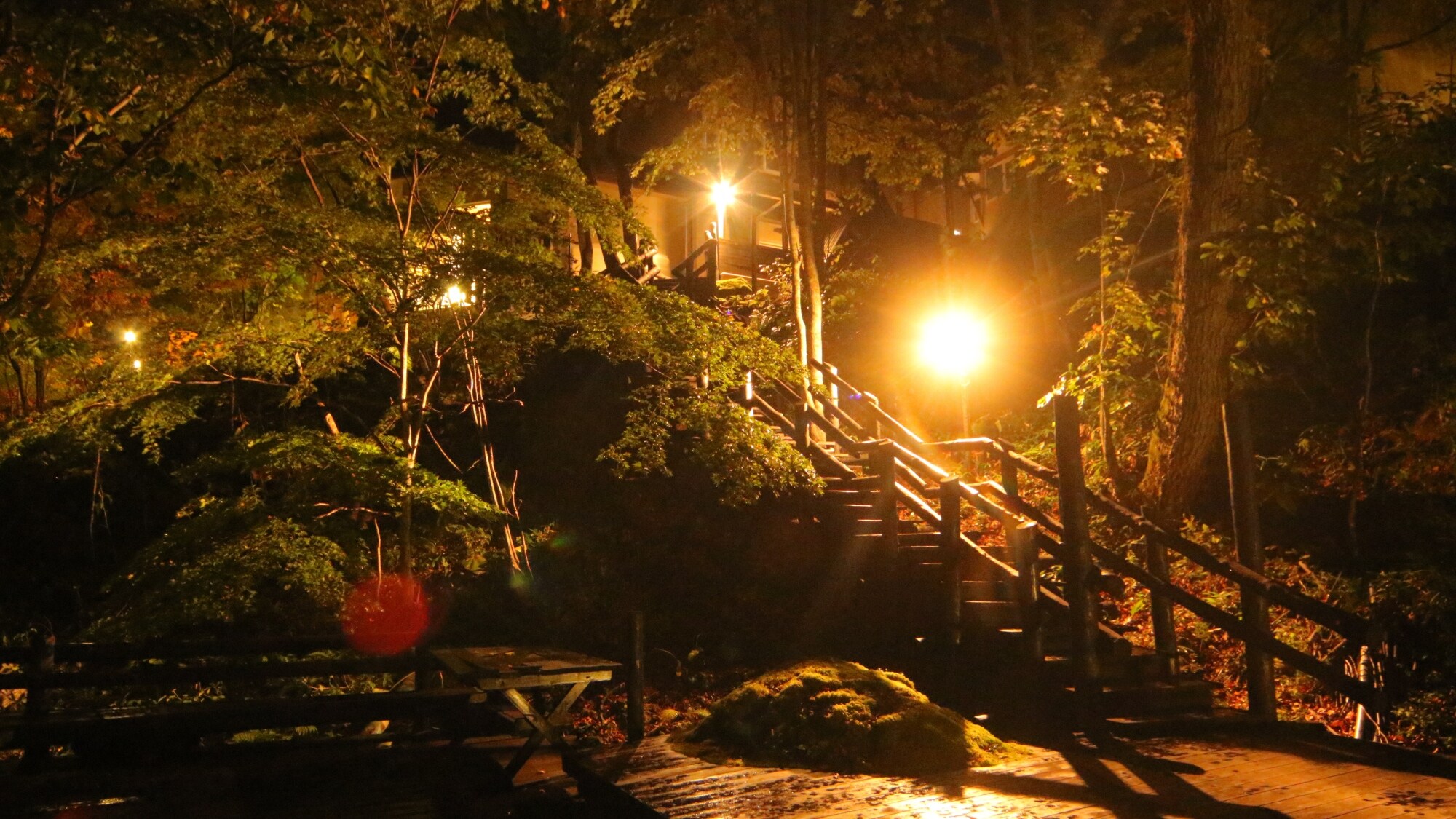 Stairs to Sengo no Yu (lighted up)