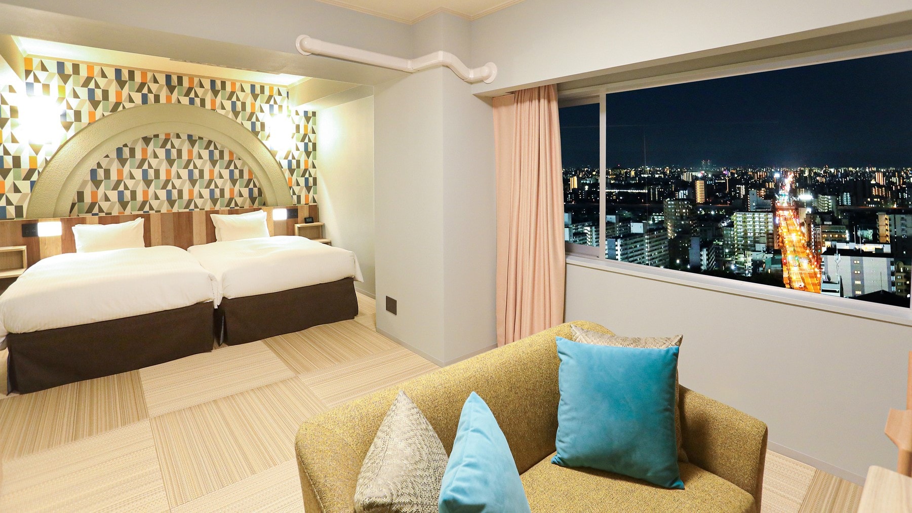 Night view from the Deluxe Family Room