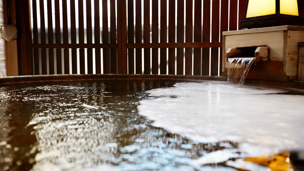 Twin room with open-air bath