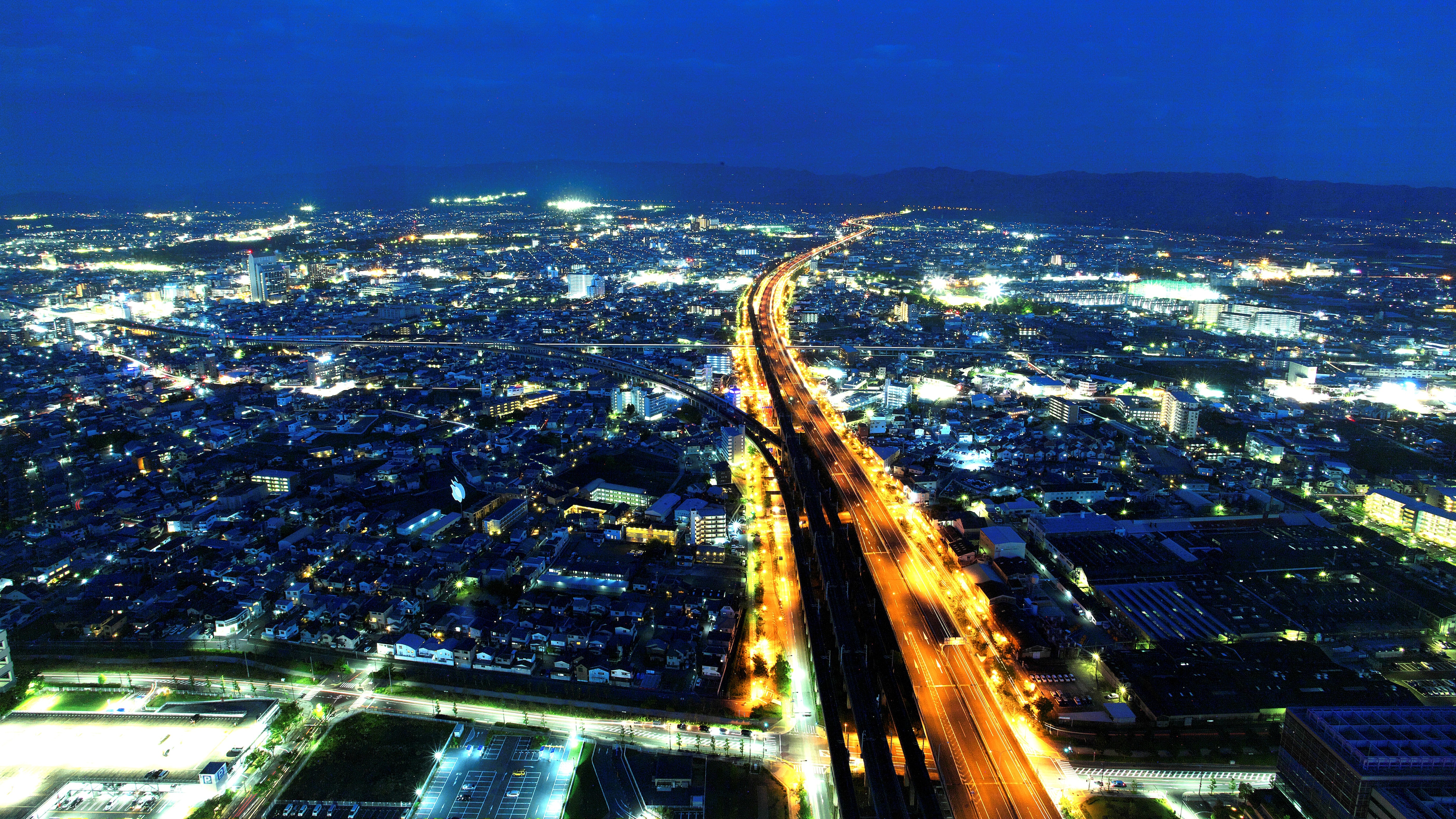 ■View from guest room■ Facing east (towards Izumisano) at night