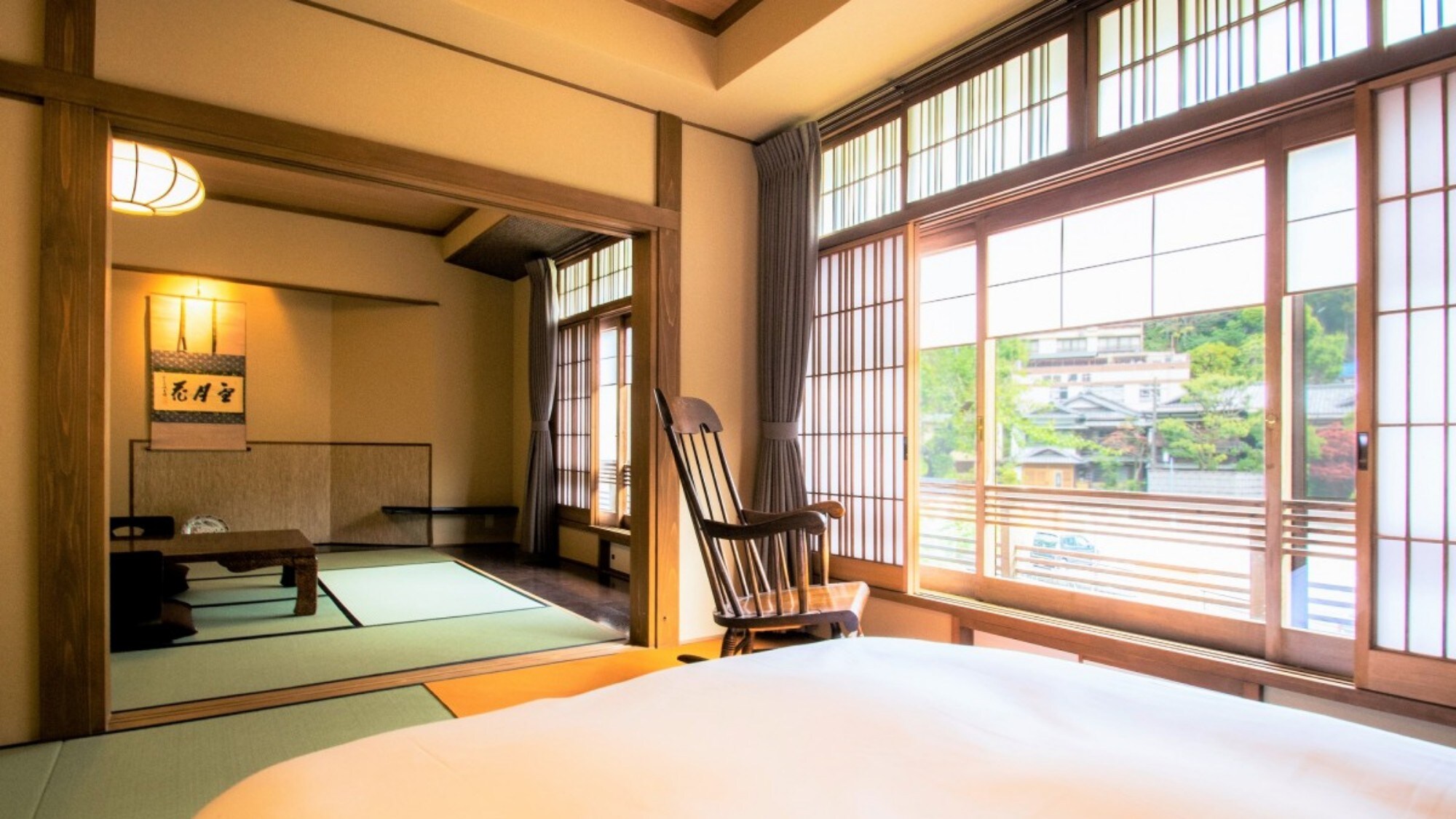 2nd floor [with natural hot spring cypress bath] Annex Rakumisou, 2 beds, Kazemachigusa